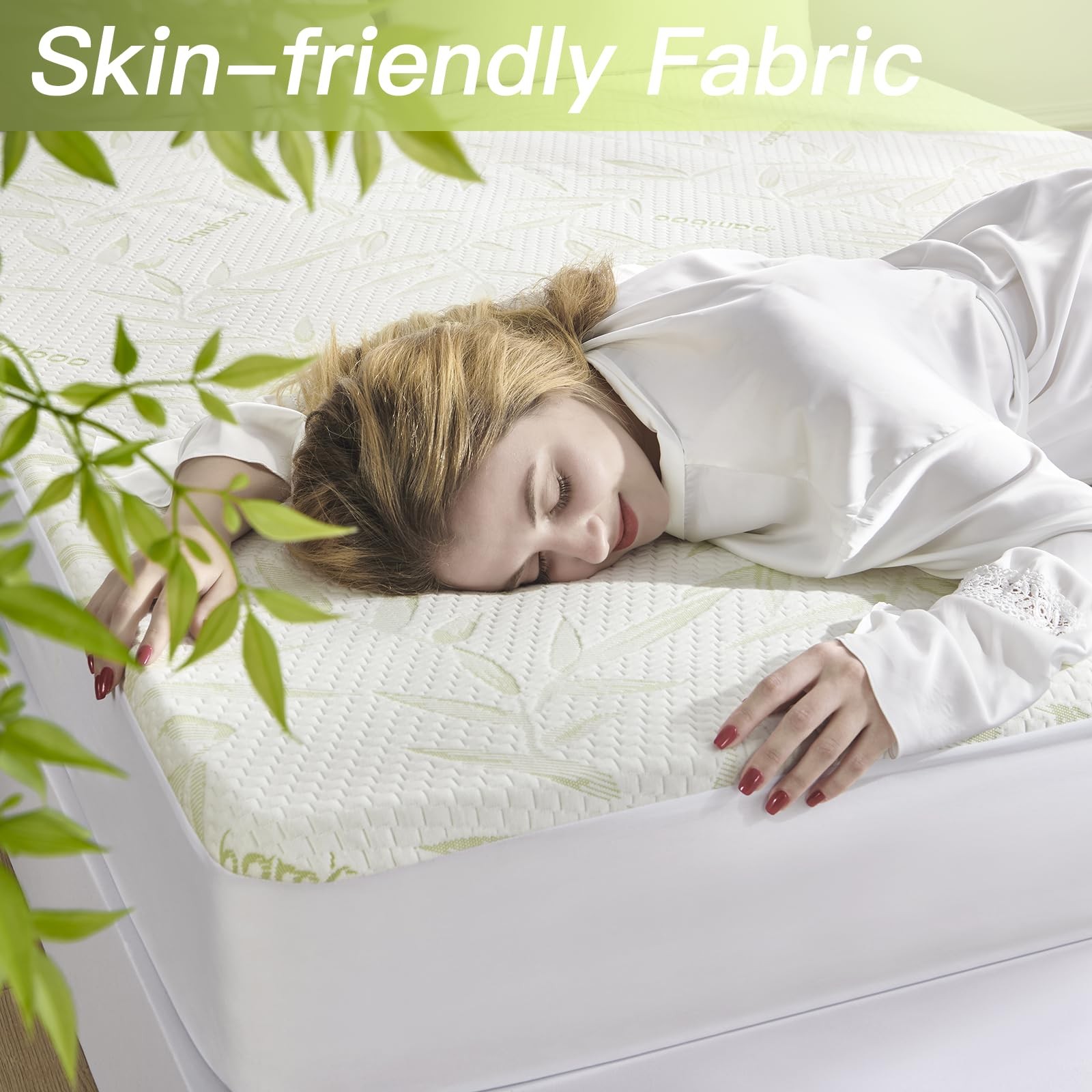 Full Size Mattress Protector Waterproof Full, Rayon Bamboo-new Pattern