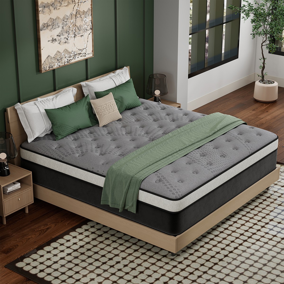 12/14 Inch Gel Memory Foam Hybrid Spring Mattress Twin Full Queen King In a Box