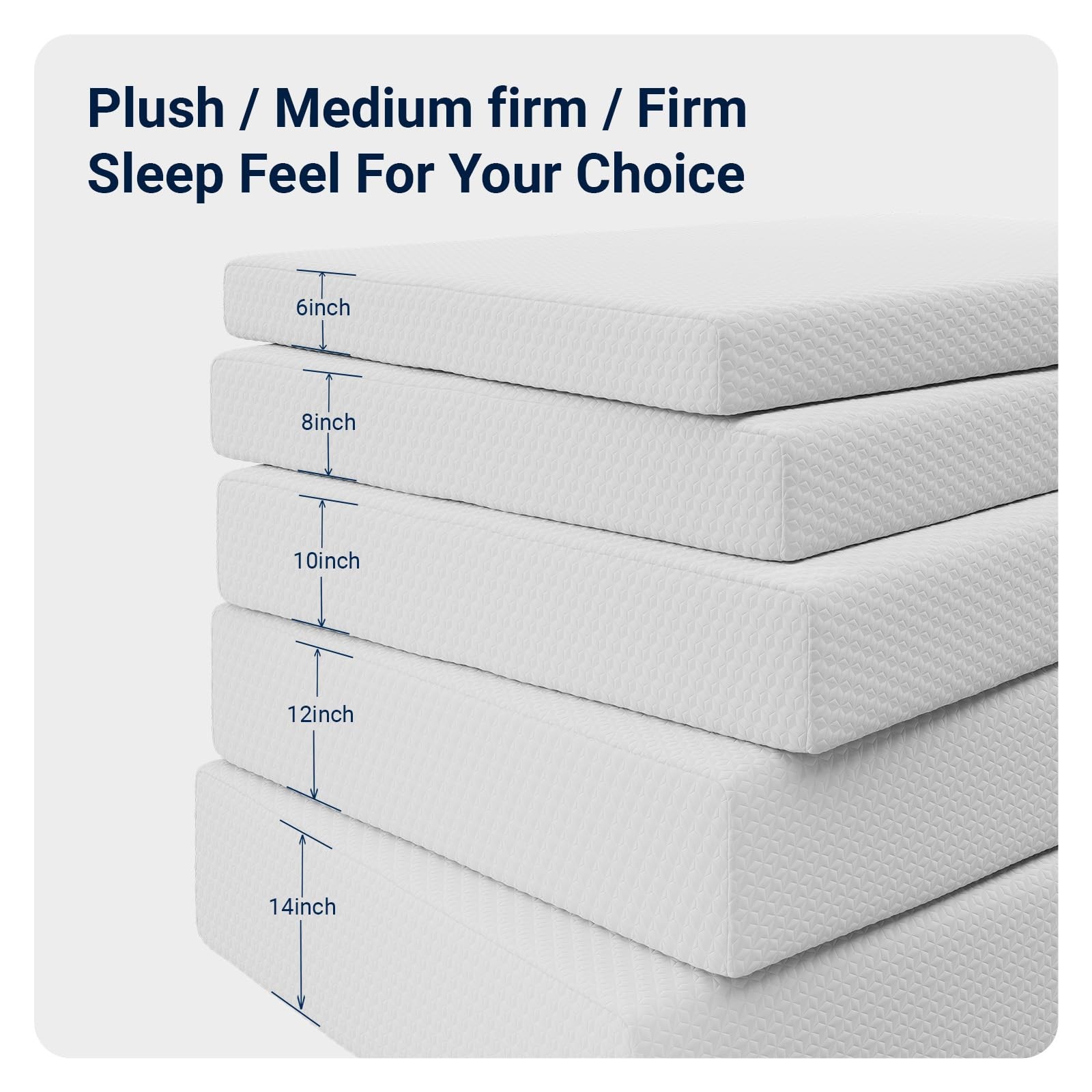 Full Mattress 12 Inch Medium Firm Back Pressure Relief Bed CertiPUR-US Box