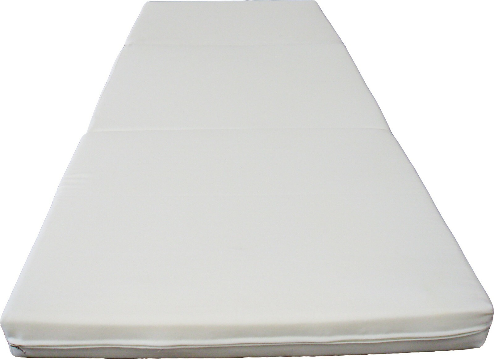 Trifold Foam Beds 3x27x75, Foam Density 1.8 lbs, Portable Folding Mats, White