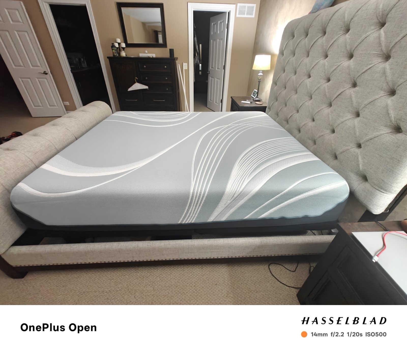 Hillcott Upholstered Bed, Tempur-Pedic Mattress and MotoSleep Adjustable Base
