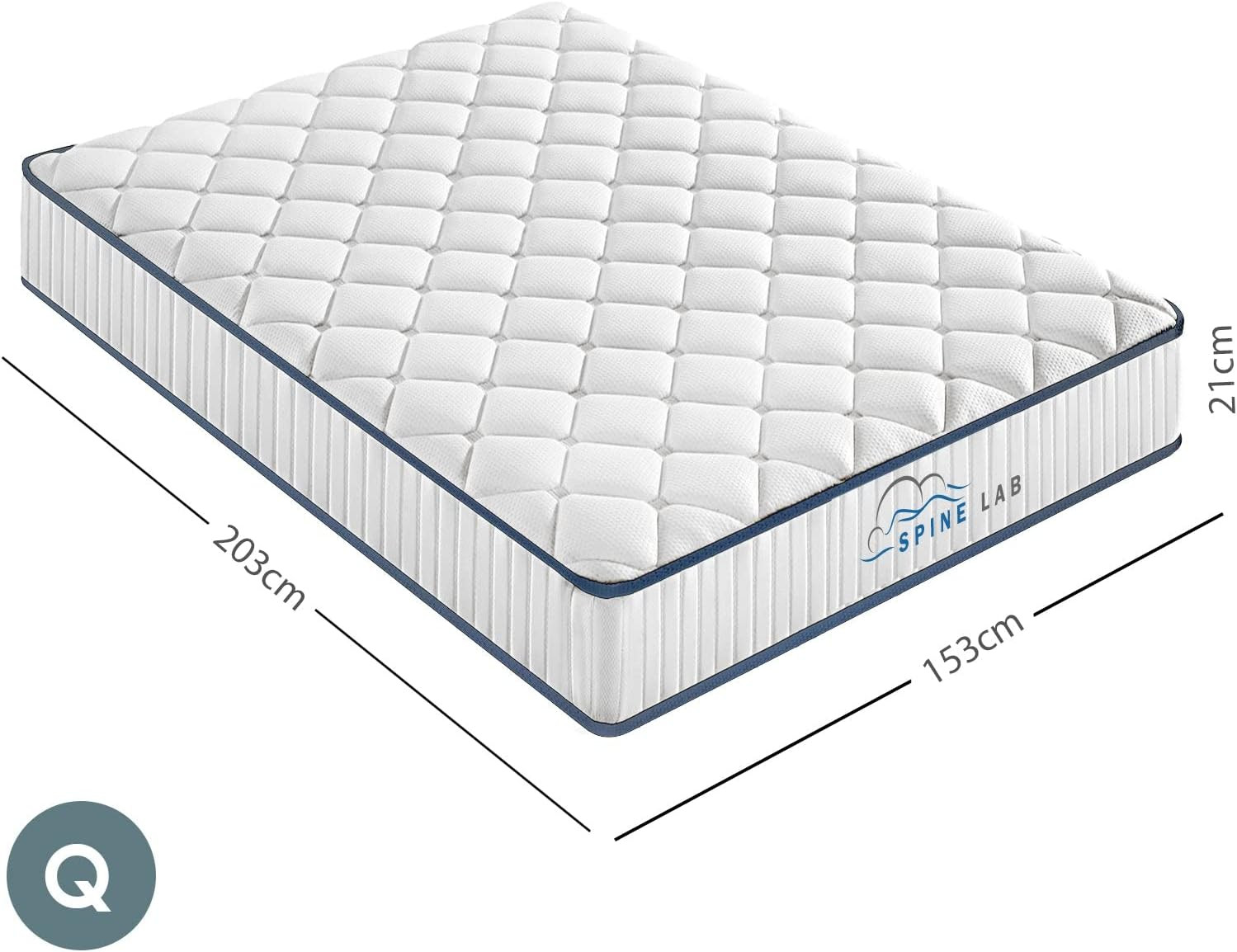 Mattress 5 Zone 21Cm Thickness Medium Firm Foam Bonnell Spring White, Queen