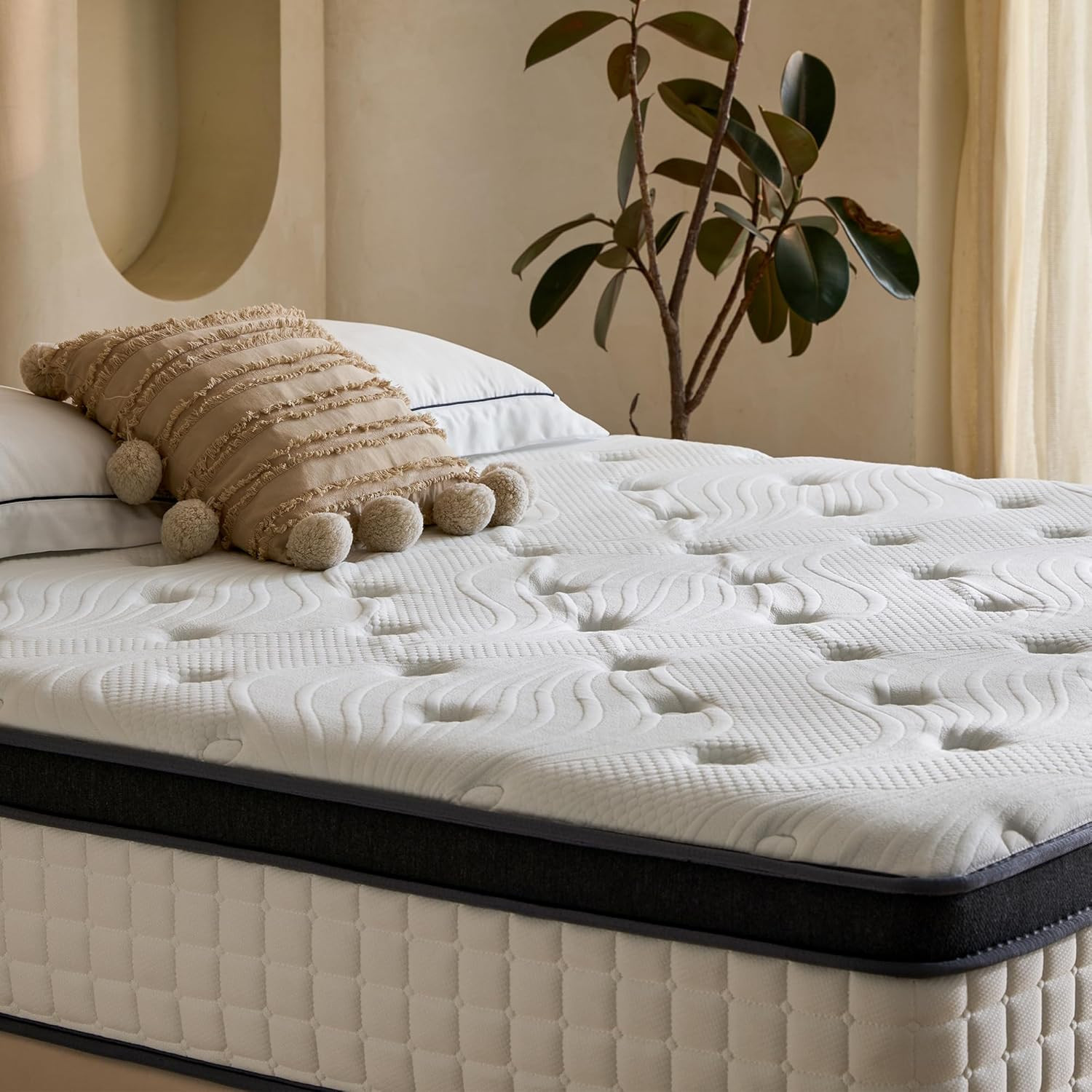 King Size 14″ Gel Memory Foam Hybrid Mattress with Cooling & Support