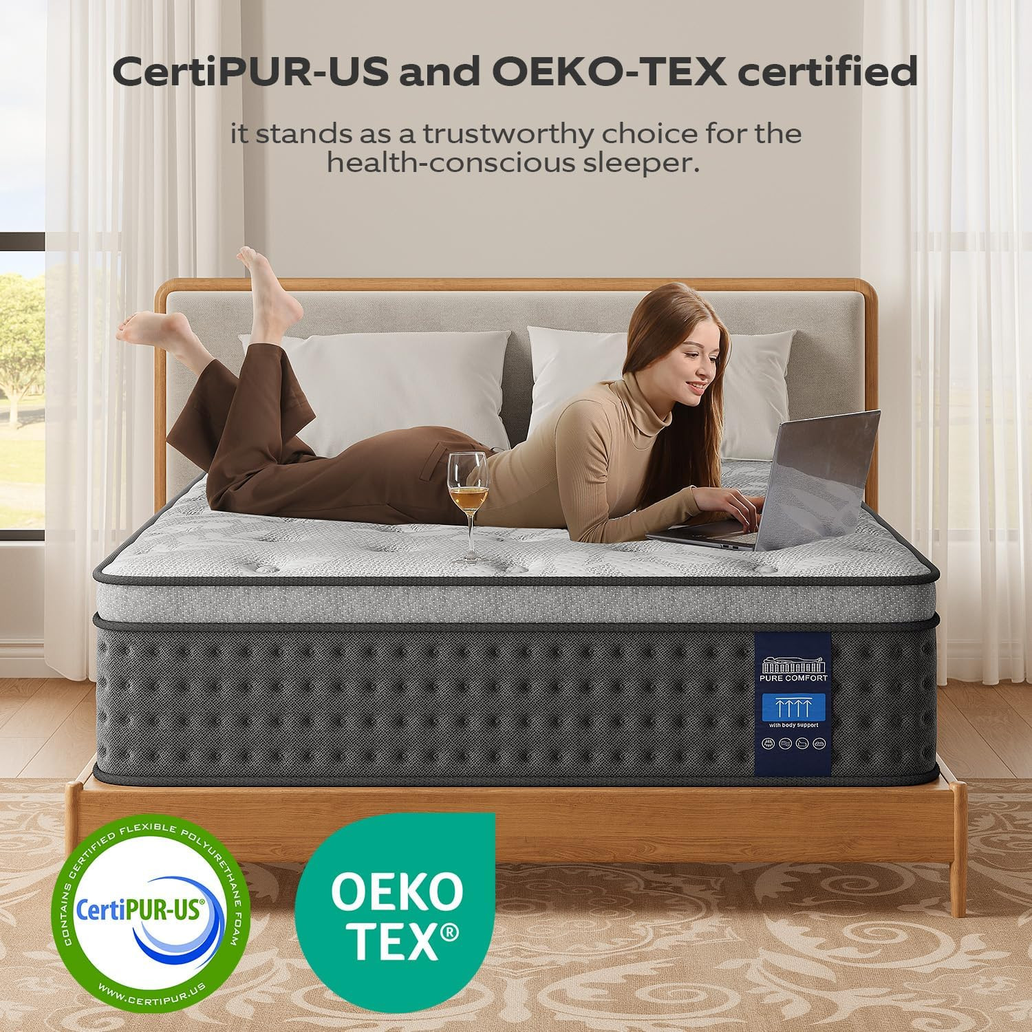 Full Size Mattress,10 Inch Hybrid Full Mattress in a Box,Memory Foam and Pocket