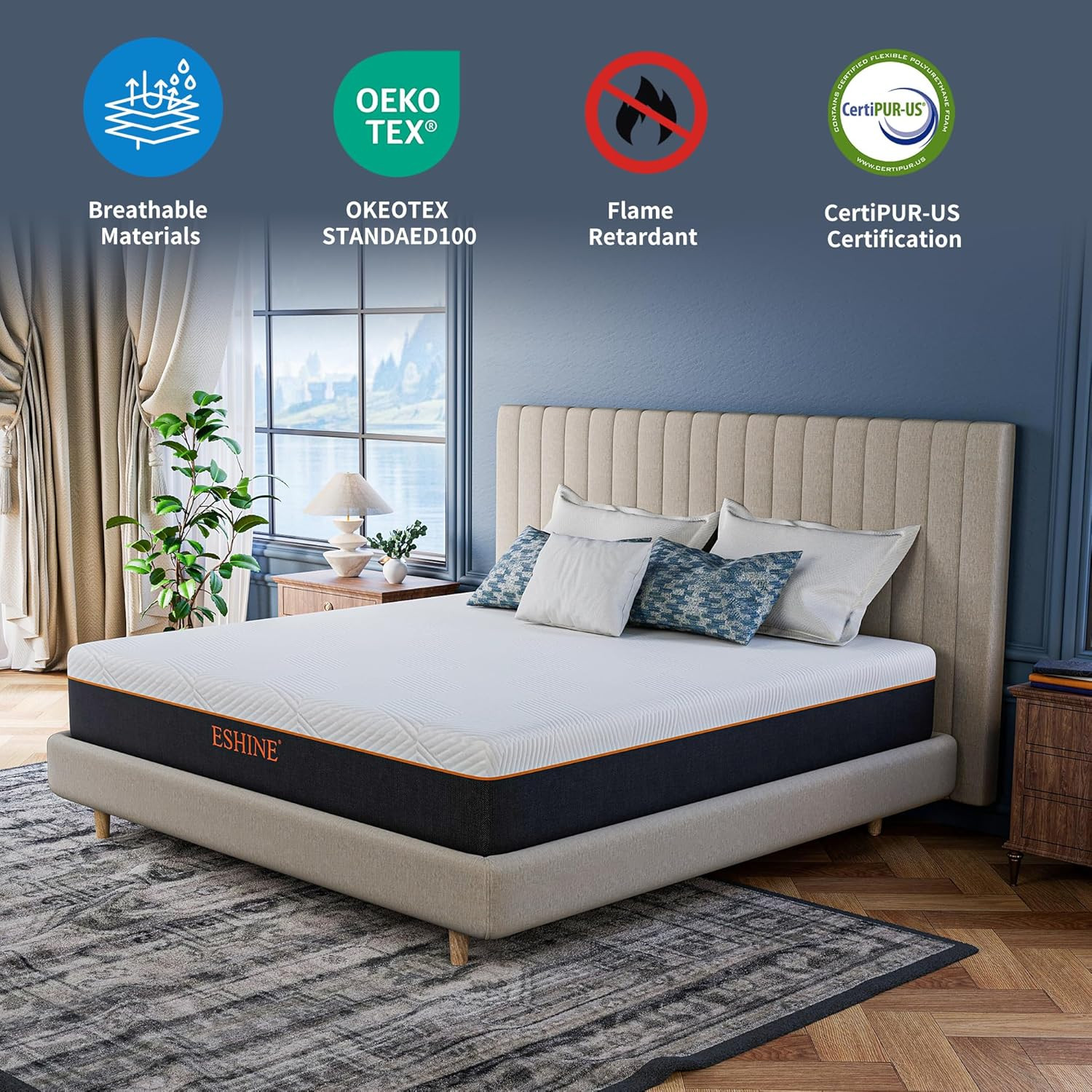 King Cooling Gel Memory Foam Mattress – Back Pain Relief, Certipur-US Certified