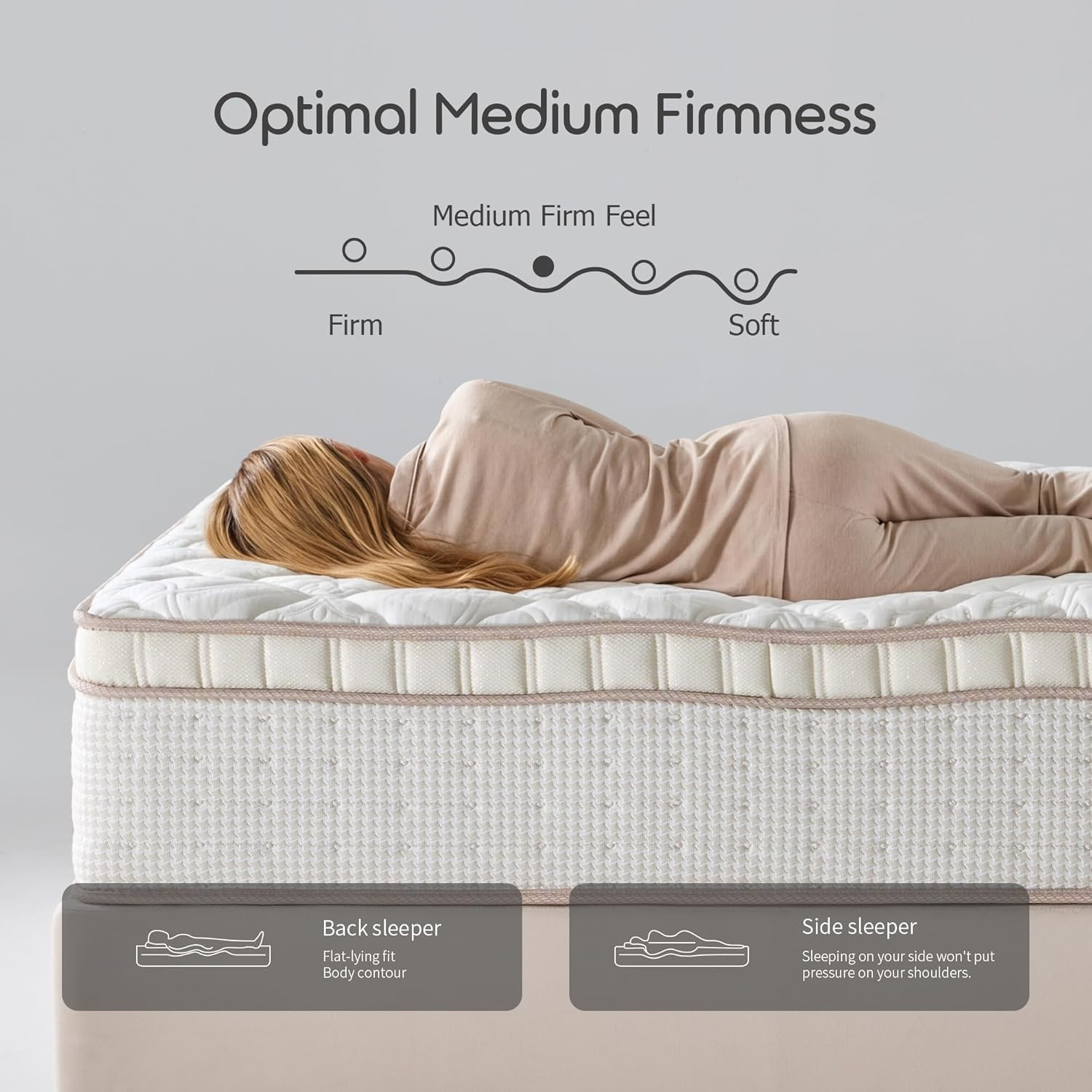 12 Inch Full XL Mattress Hybrid, Cooling Gel Memory Foam & Pocket Springs, Mediu