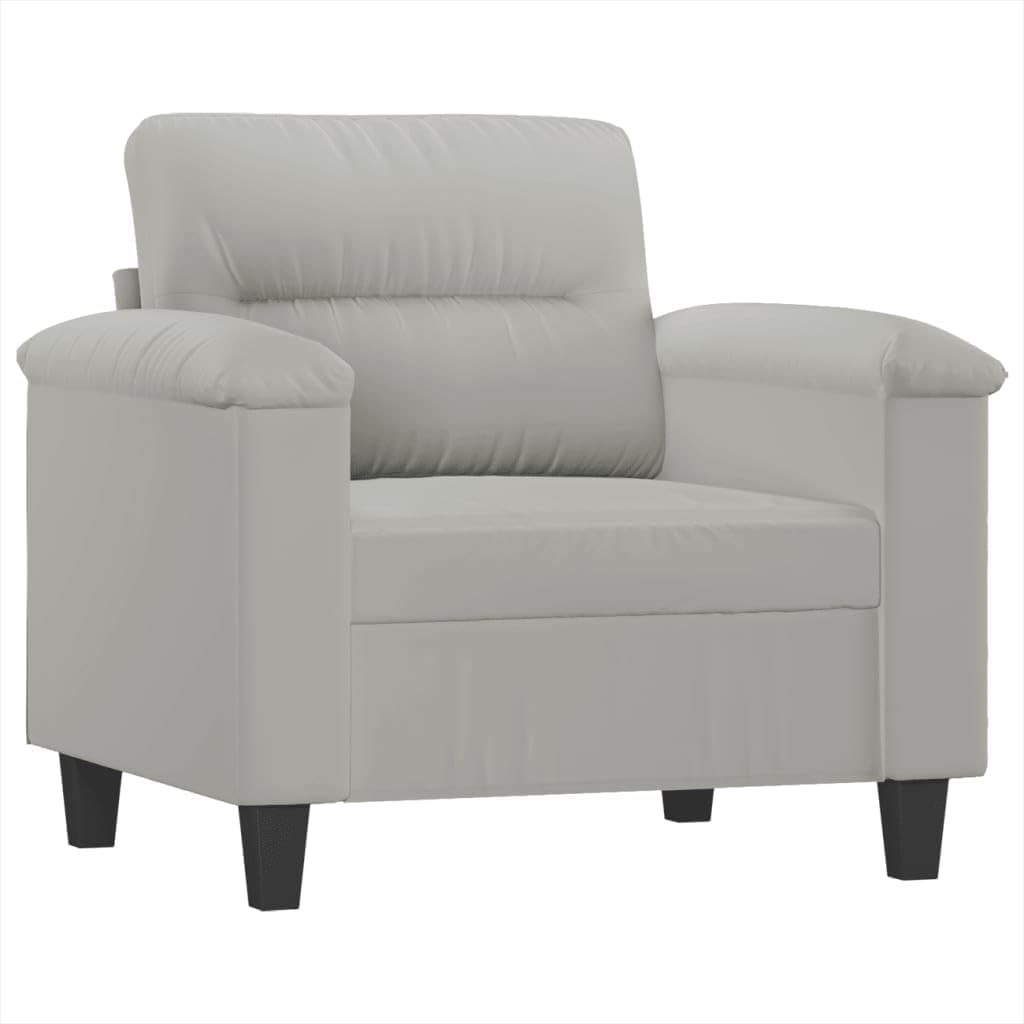 Light Grey Microfiber Sofa Chair for Living Room Bedroom Office, Single