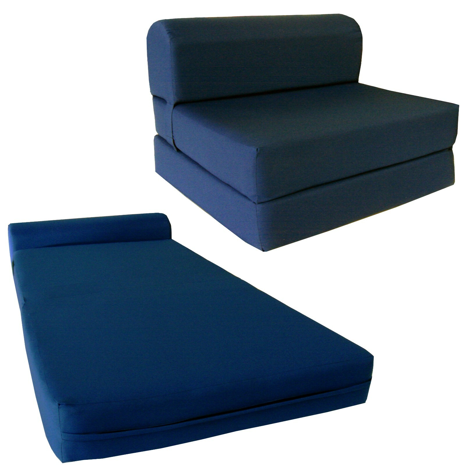 Full Sleeper Chair Folding Foam Beds, Bedding Sofa, Couches 6x48x72 Navy Blue