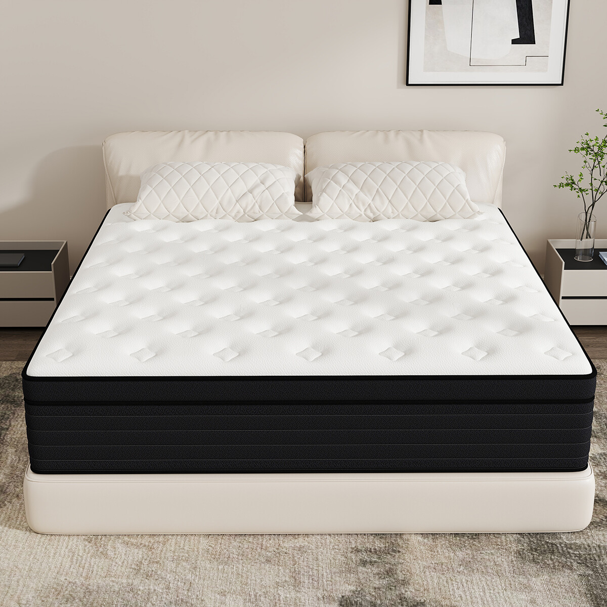 14″ 12″ 10″ Gel Memory Foam Hybrid Queen Mattress spring Twin Full King in a Box