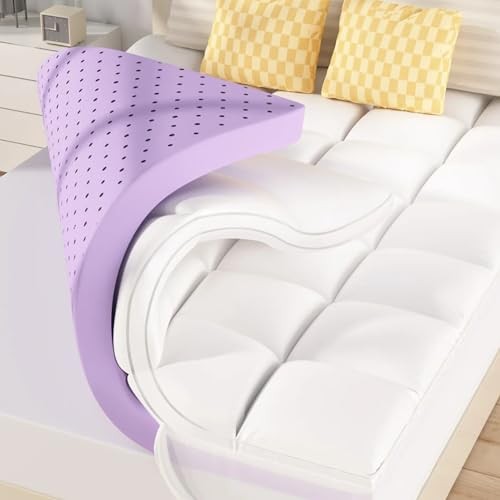 Dual Layer 5 Inch Memory Foam Mattress Topper Size, 3 Inch Gel King White