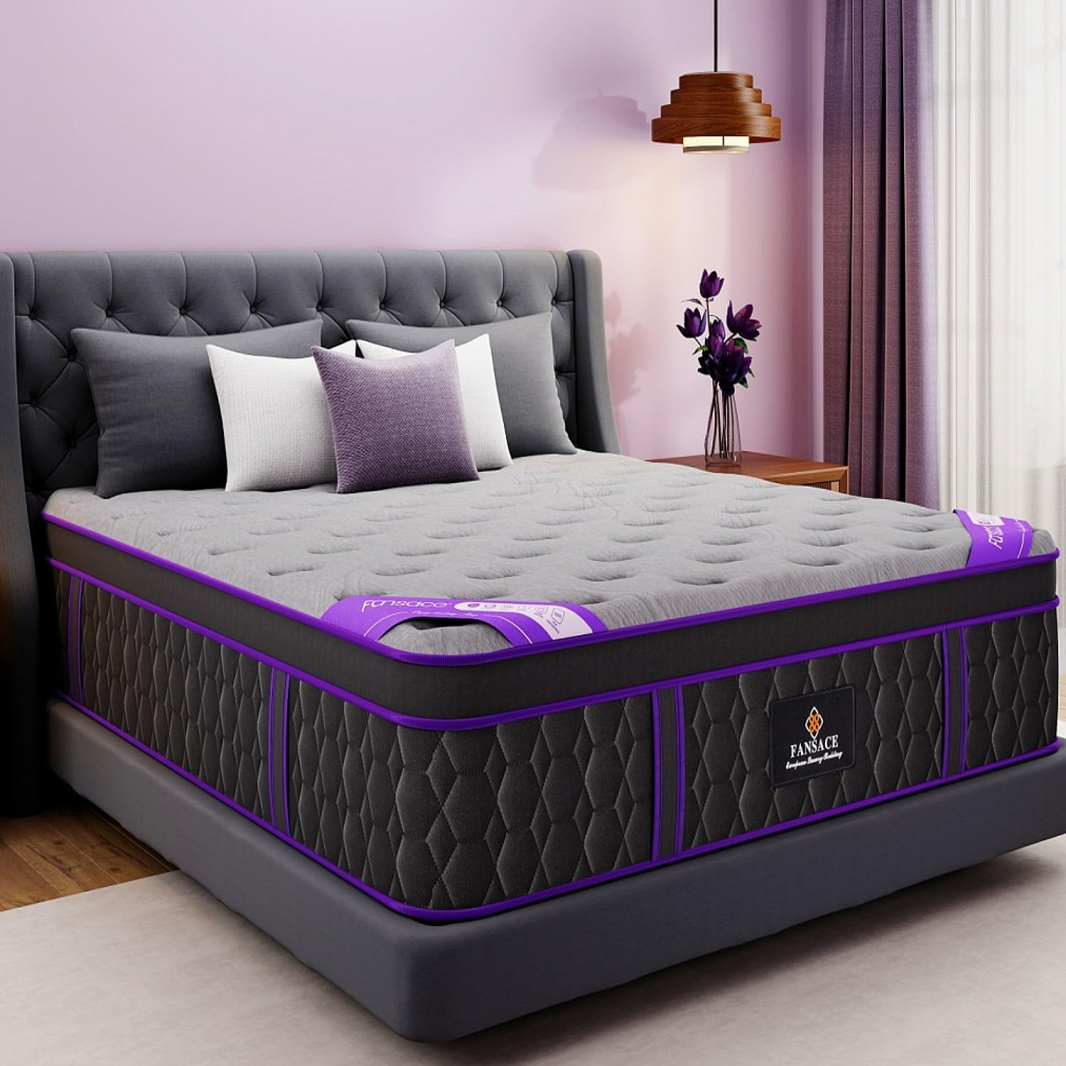 Queen Size Mattress, 16 Inch Deluxe Hybrid Queen Mattress in a Box, Cooling-Gel