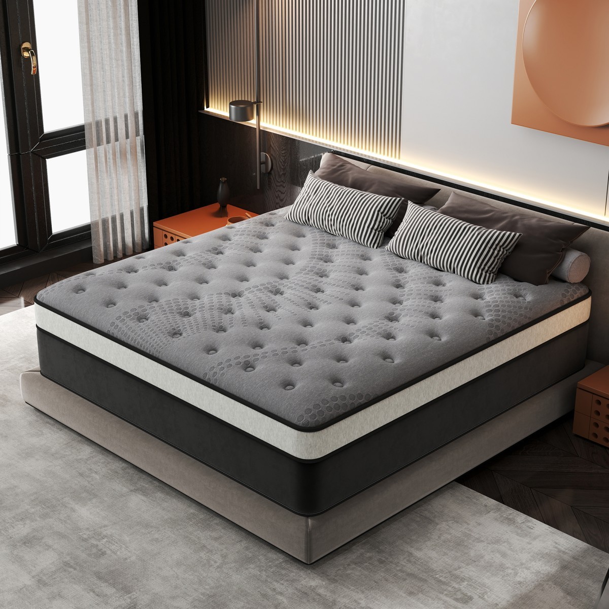 12″/14″ Mattress in a Box Gel Memory Foam Pocket Spring Twin Full Queen King