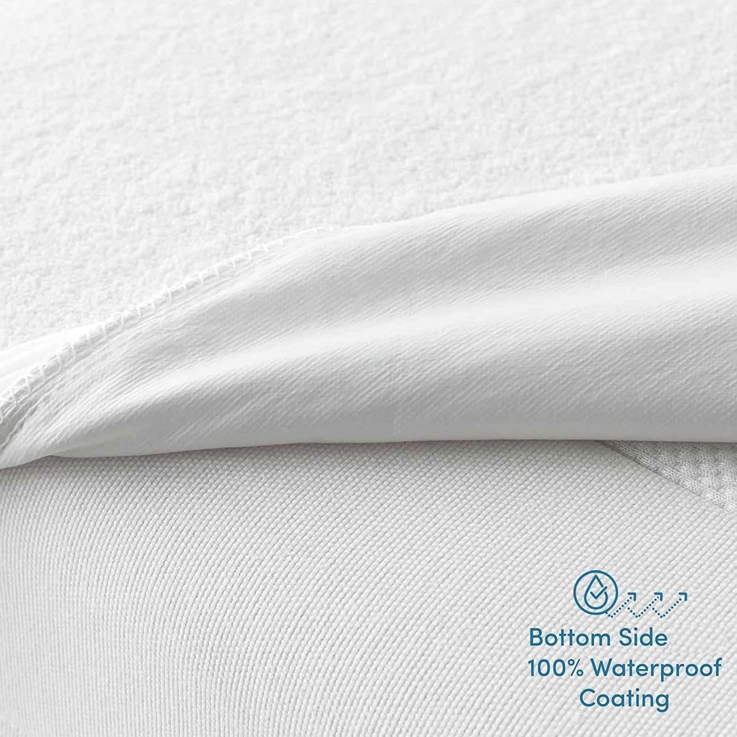 Comfort Beddings 100% Organic Cotton Mattress Protector Queen Queen, White