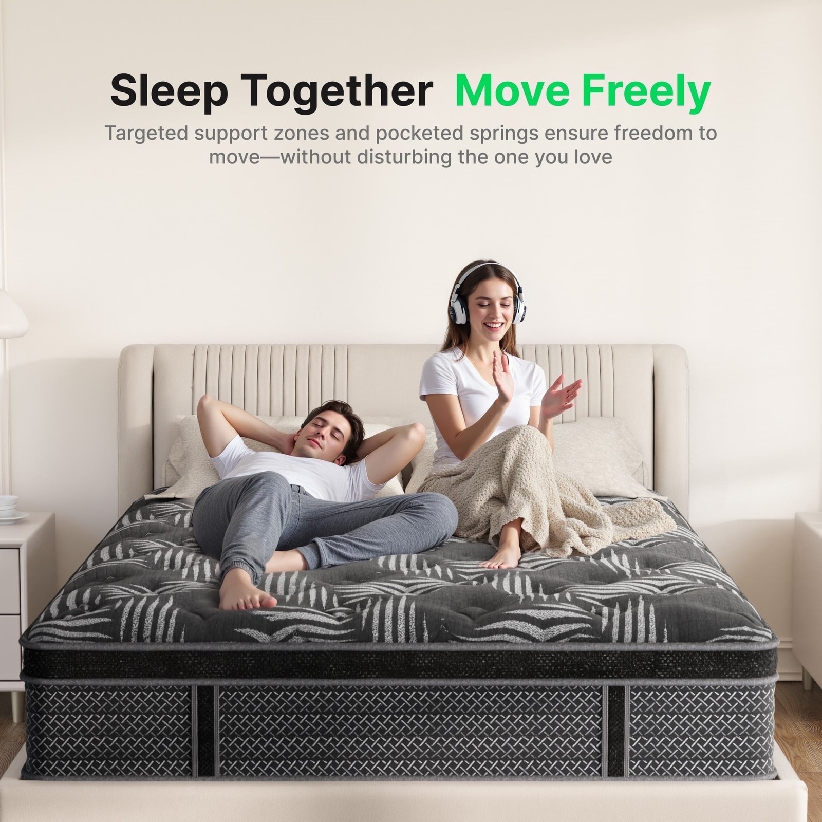 10″ Colchones FULL Size De Espuma 10 Pulgadas Memory Foam Mattress Hybrid Bed