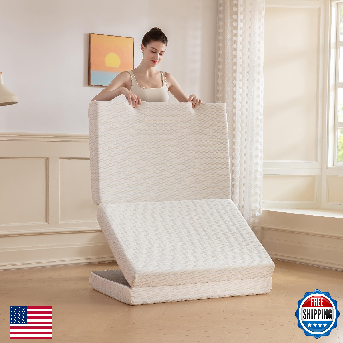 MLILY 3″ Single Tri-Fold Memory Foam Mattress, Portable Guest/Camping Mat