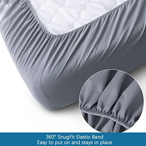Cot Sheets 30″ x 75″ x 9″, 4 Piece Cot Sheet Set, Cot Size Cot (1 Pack) Grey