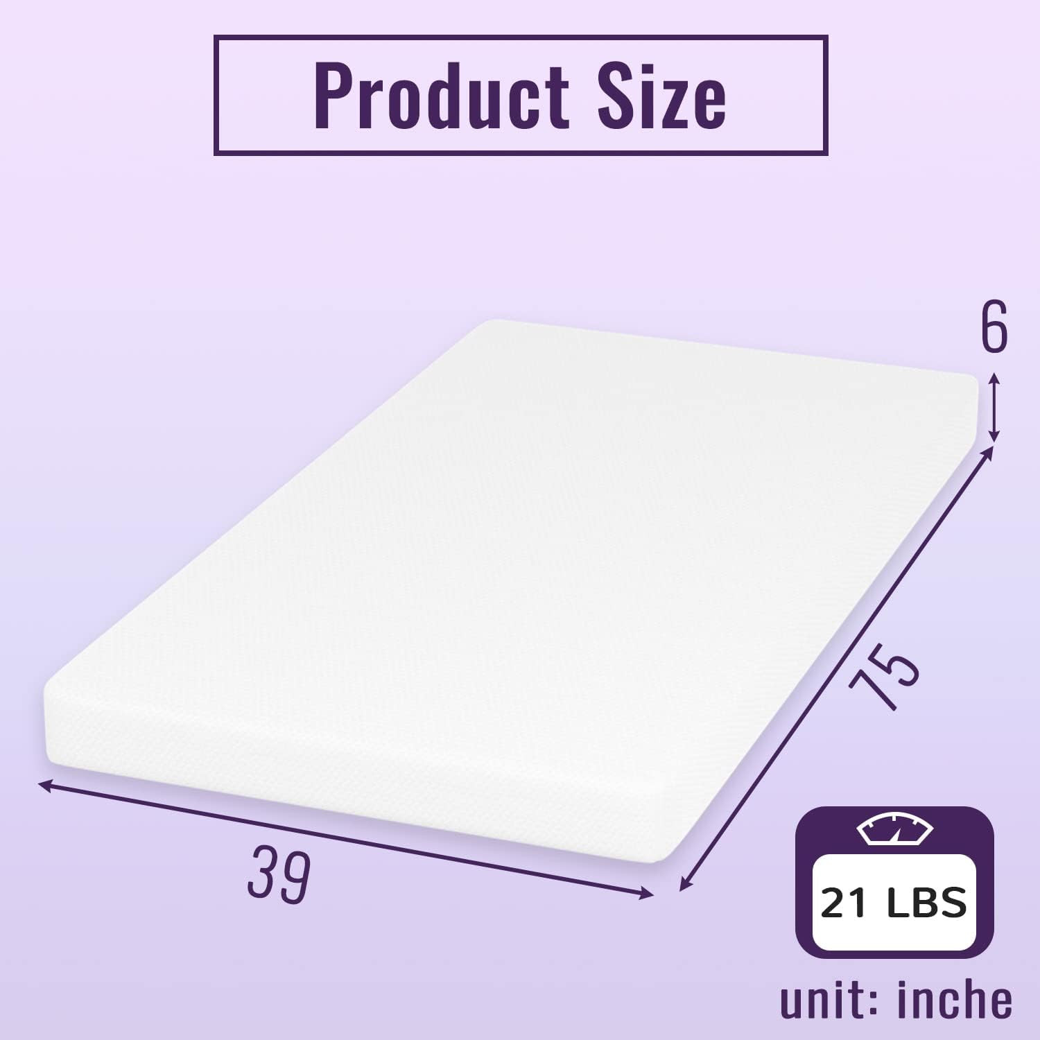 6 Inch Twin Gel Memory Foam Mattress Bamboo Charcoal Infused Mattress
