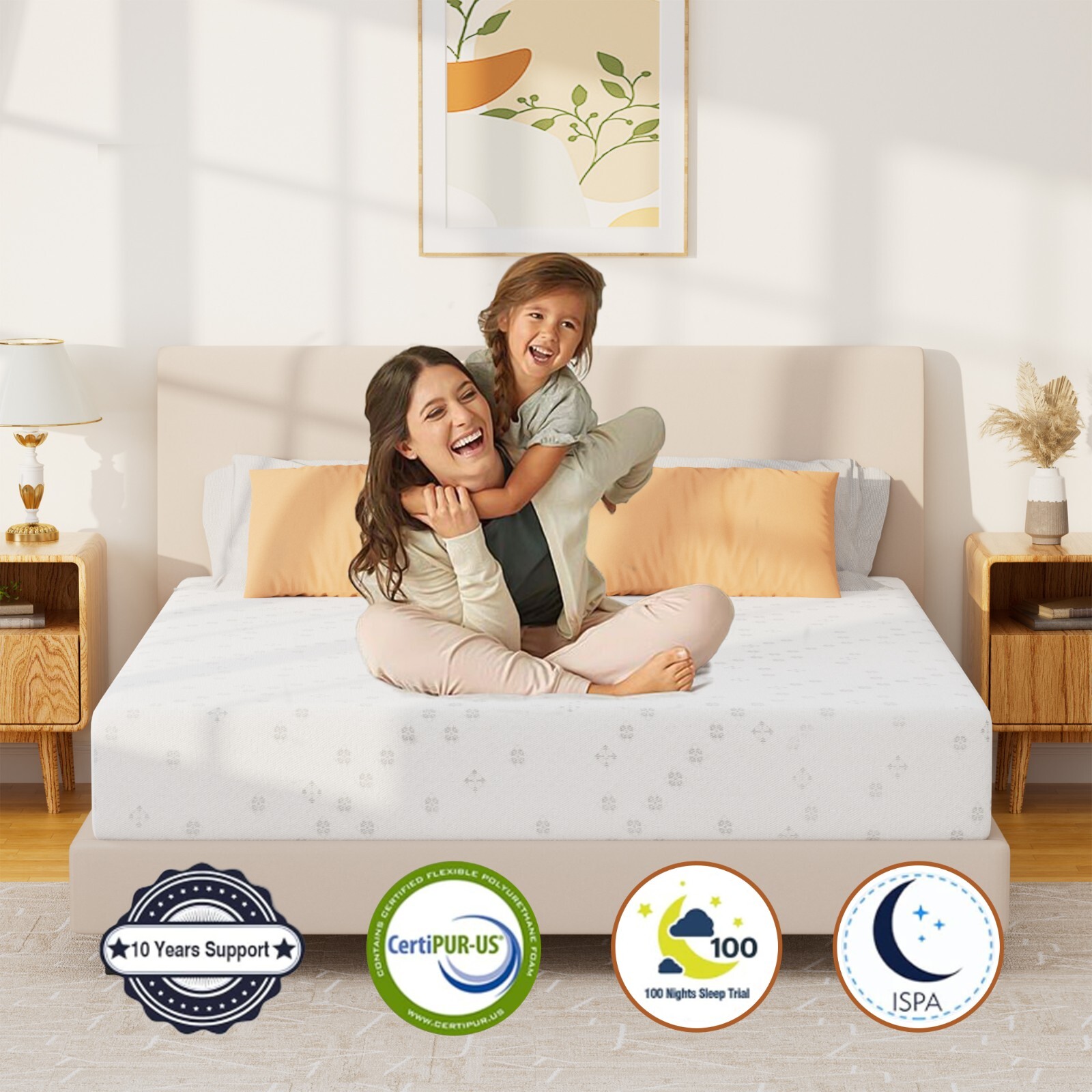 10″ California King Size Cooling Gel Memory Foam Mattress CertiPUR-US Certified