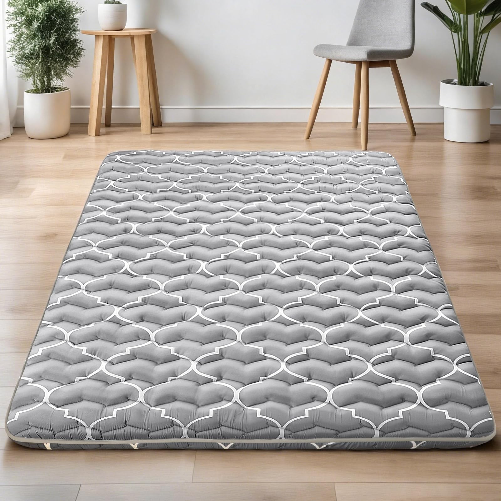 Thick Japanese Floor Futon Mattress Full Size, 5-Layer Twin Japanese Tatami M…