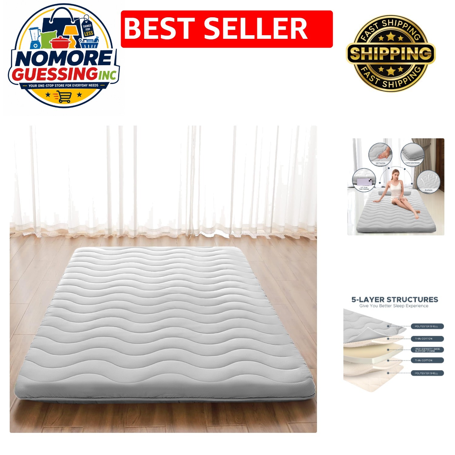 High-Density Foam Futon Mattress – Ergonomic and Portable