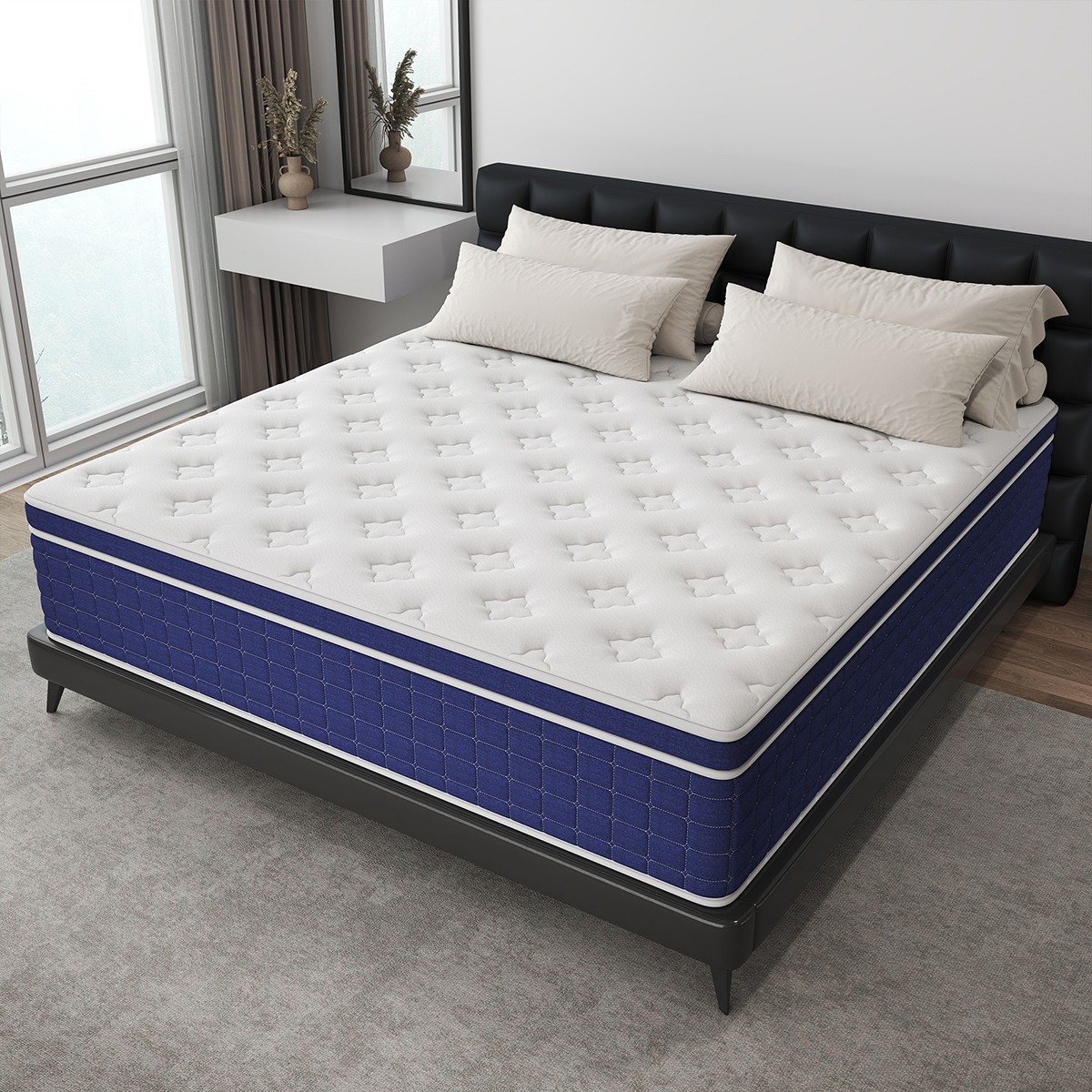 12″ Full Size Mattress Gel Memory Foam Pocket Spring Pressure Relief Medium Firm