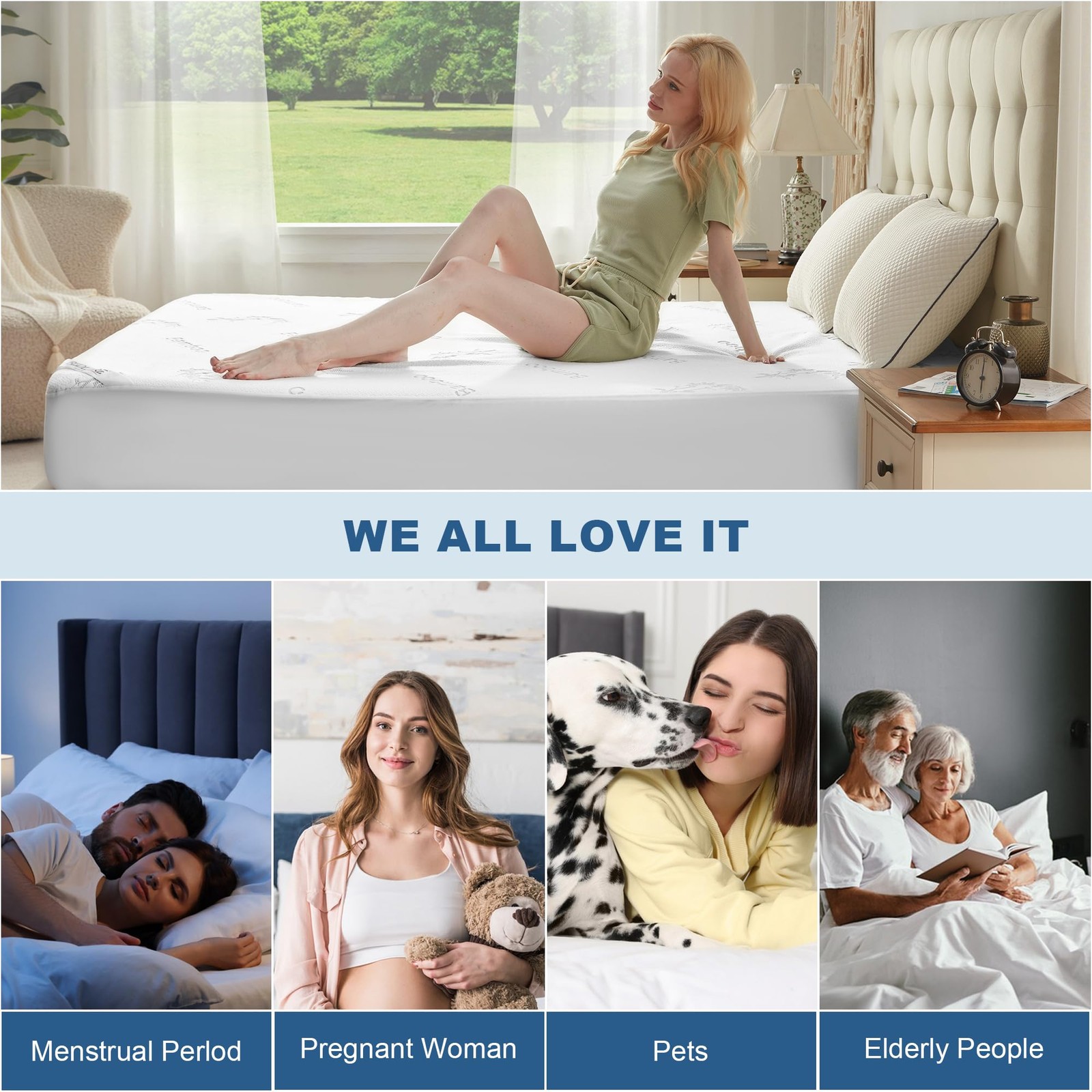BEDLORE California King Size Waterproof Mattress King, White