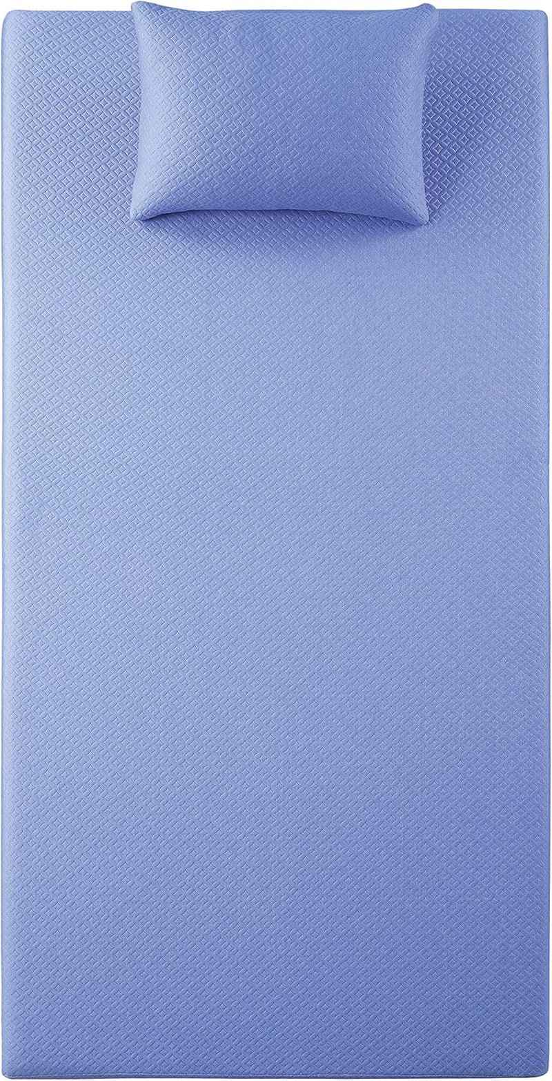 Valente 7-Inch Blue Gel-Infused Memory Foam Mattress Set, Full Size
