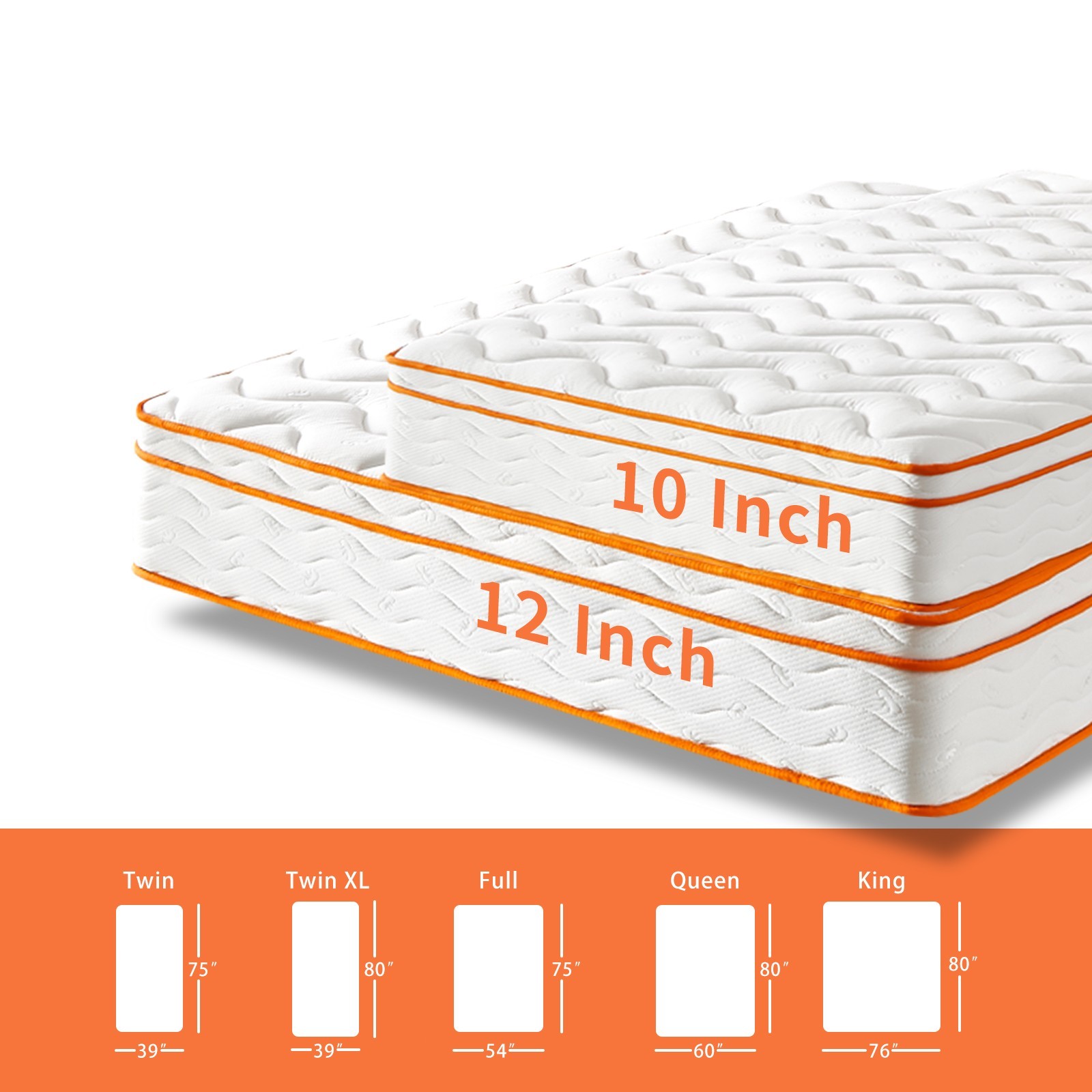 10″ 12″Twin Full Queen King Size Gel Memory Foam Hybrid Spring Mattress In A Box