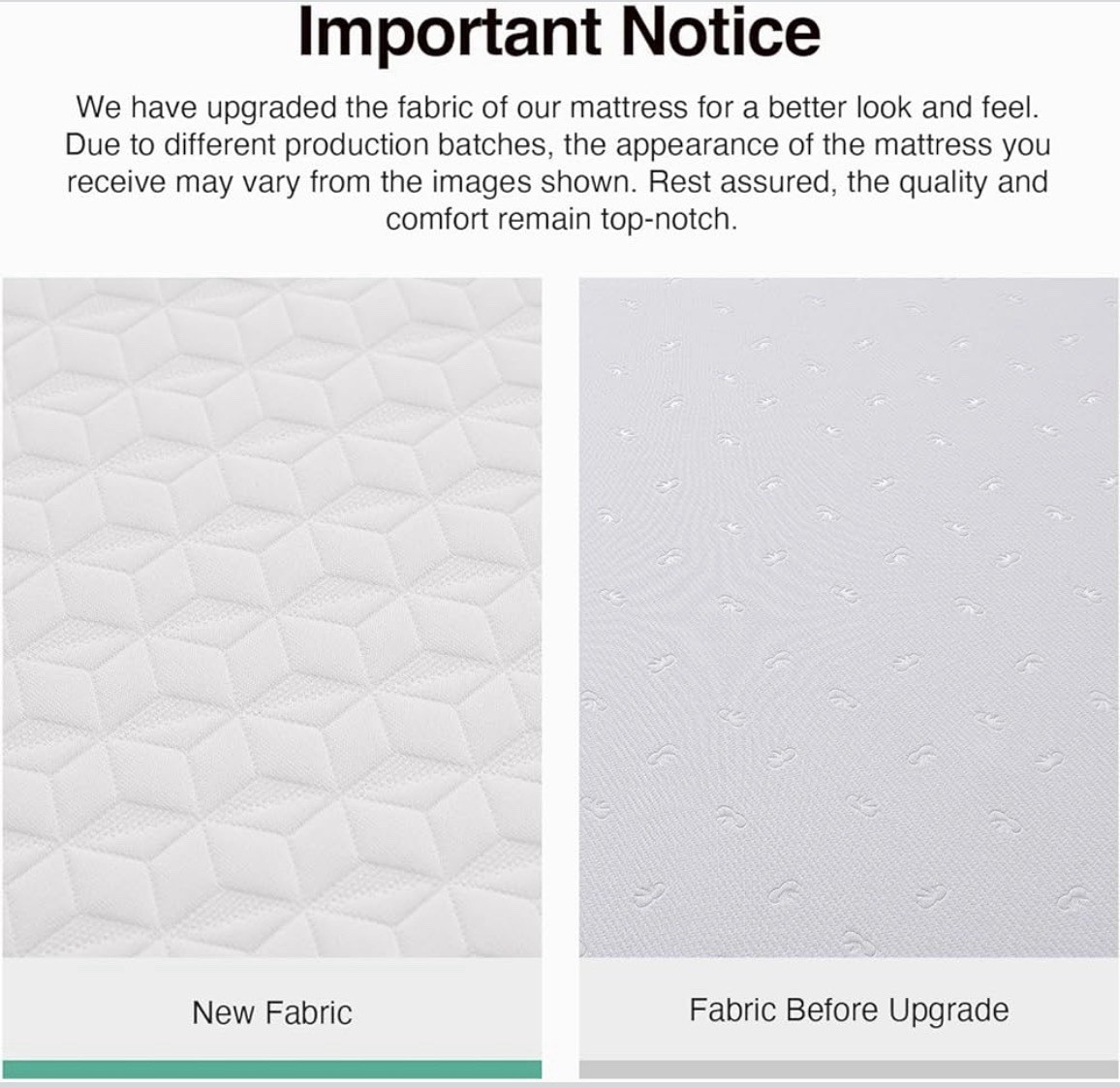 Queen 12″ Comfort Foam Mattress Diamond Pattern CertiPUR-US OEKO-TEX ISPA