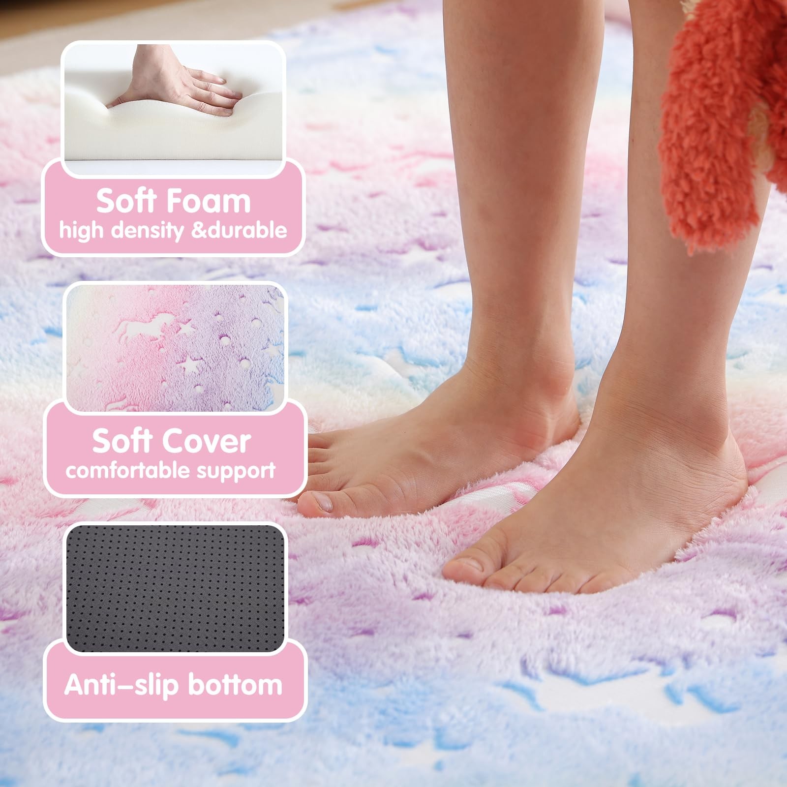 Floor Mattress Foldable, Folding Baby Play Mat 72.5×48 inch with Removable Co…