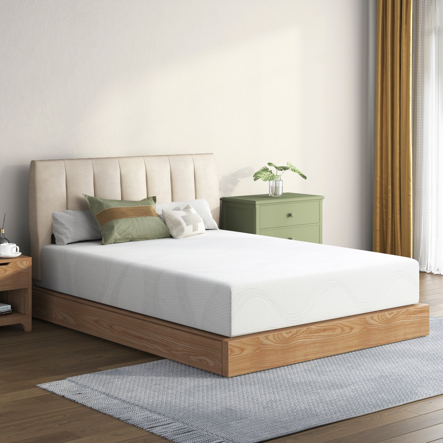 8 Inch Twin/Full Memory Foam Mattress Plush w/ Cooling Gel & CertiPUR-US White