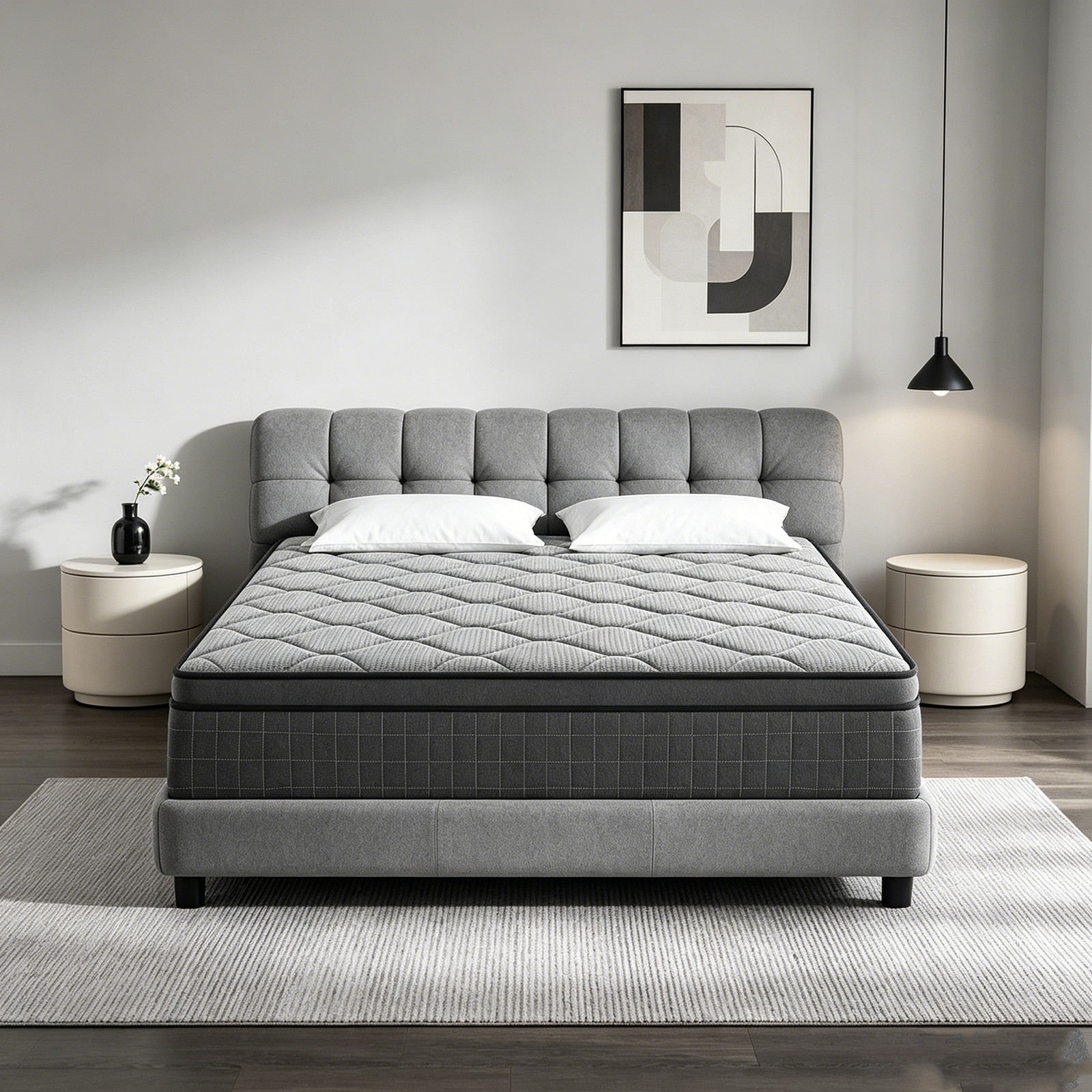 12 Inch Queen Size Gel Memory Foam Hybrid Pocket Spring Mattress In A Box