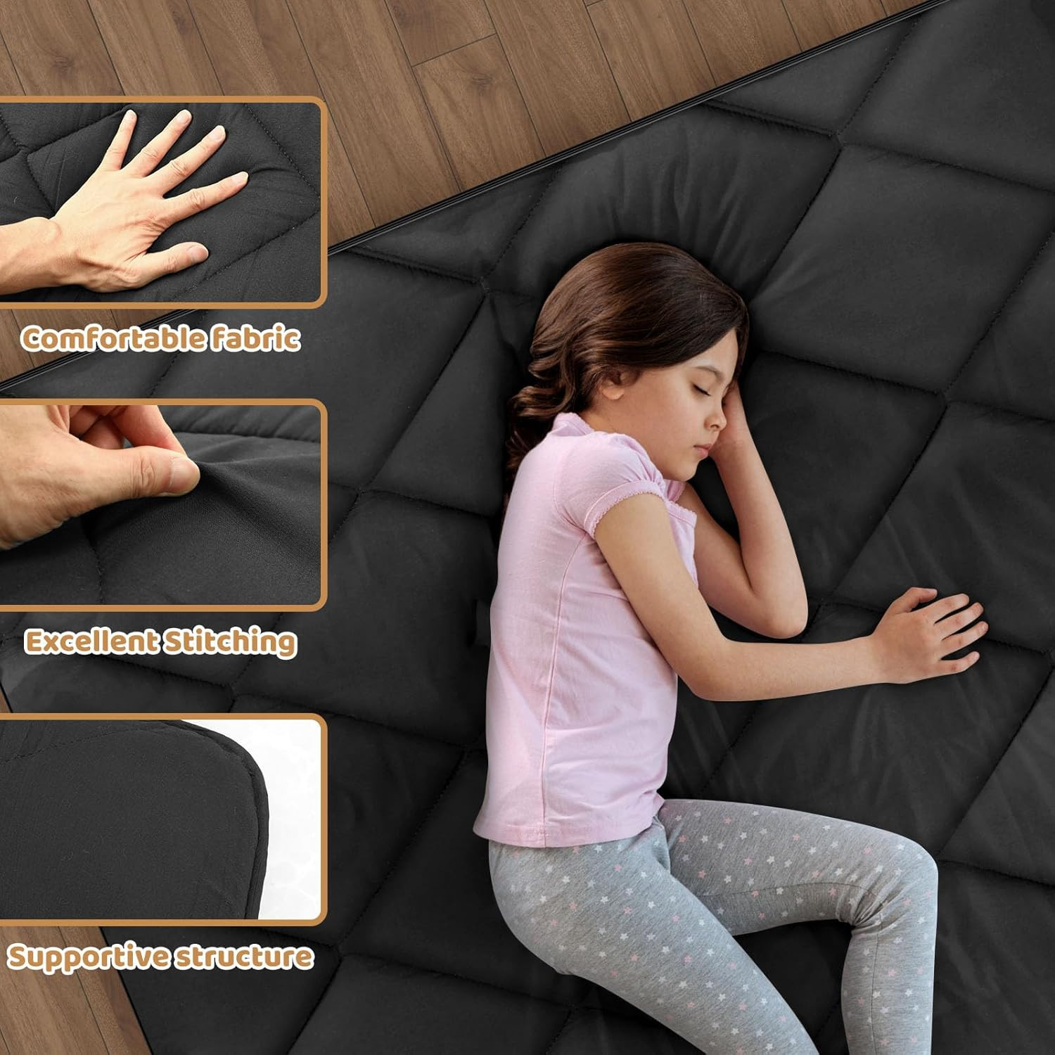 Japanese 4″ Thick Futon Floor Mat for Adults & Kids – Foldable Sleeping Pad