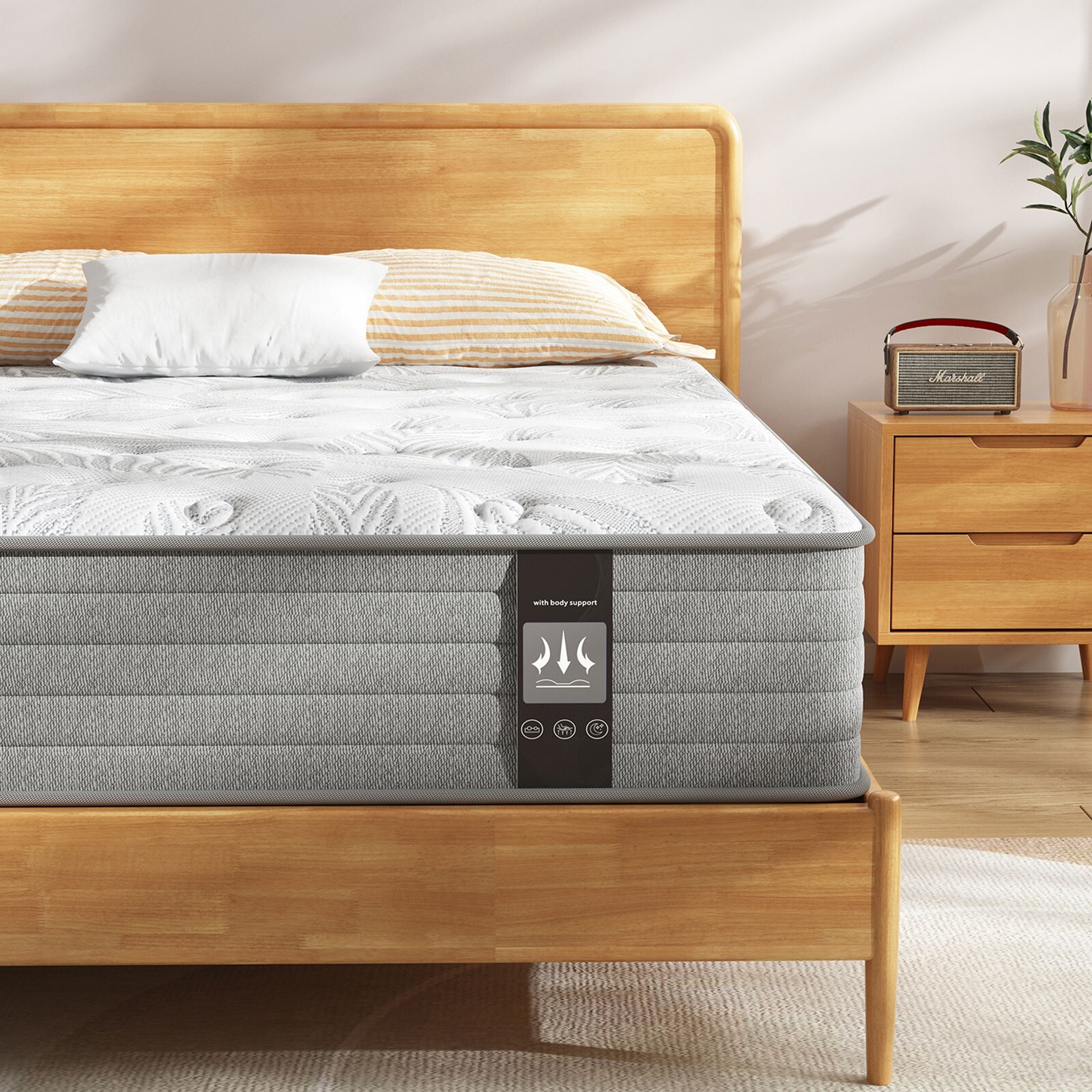 12″ Full Hybrid Mattress in a Box with Individual Pocket Spring Gel Memory Foam
