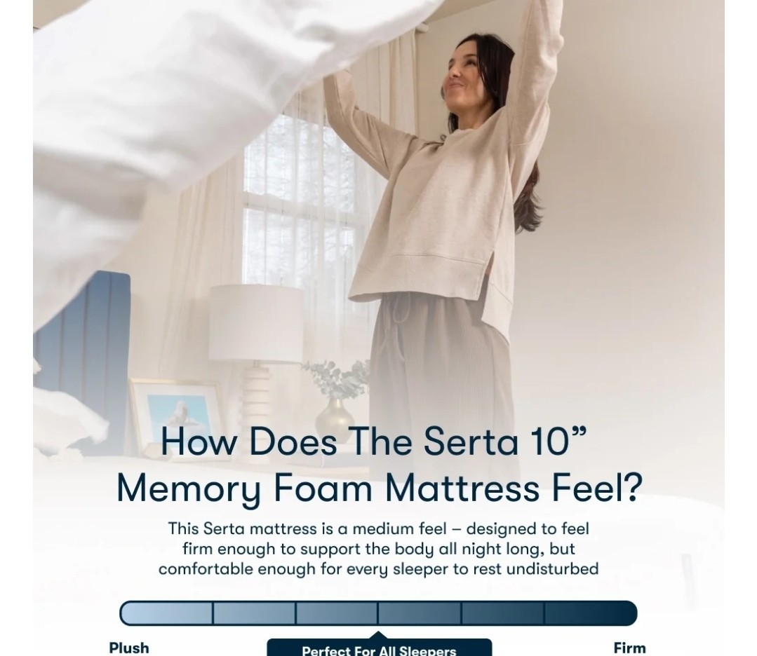 Serta 10″ Queen Medium Tight Top Cooling Gel Memory Foam Mattress – Fiberglass F