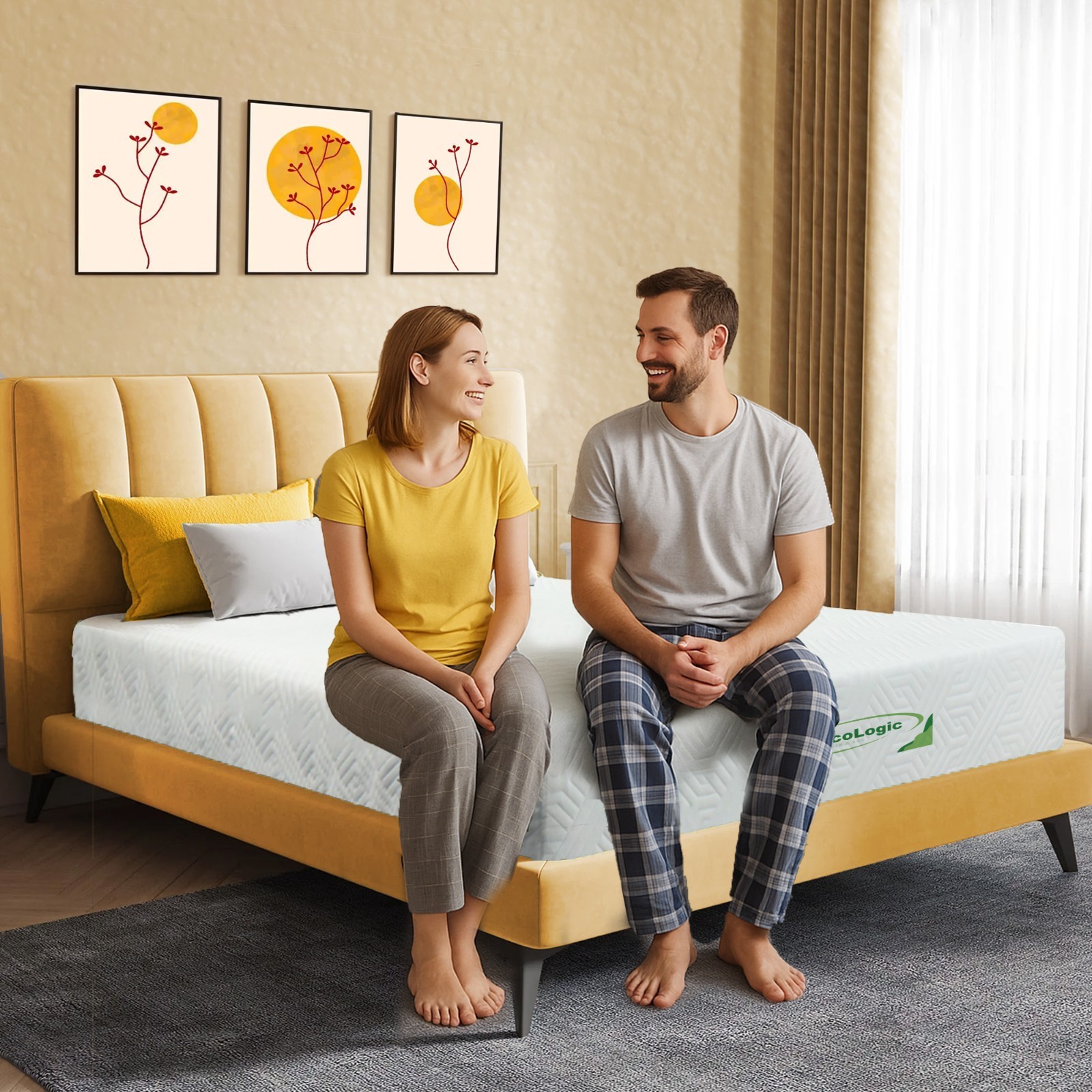Economical Queen Size Medium Firm Foam Mattress Bed Made in Canada