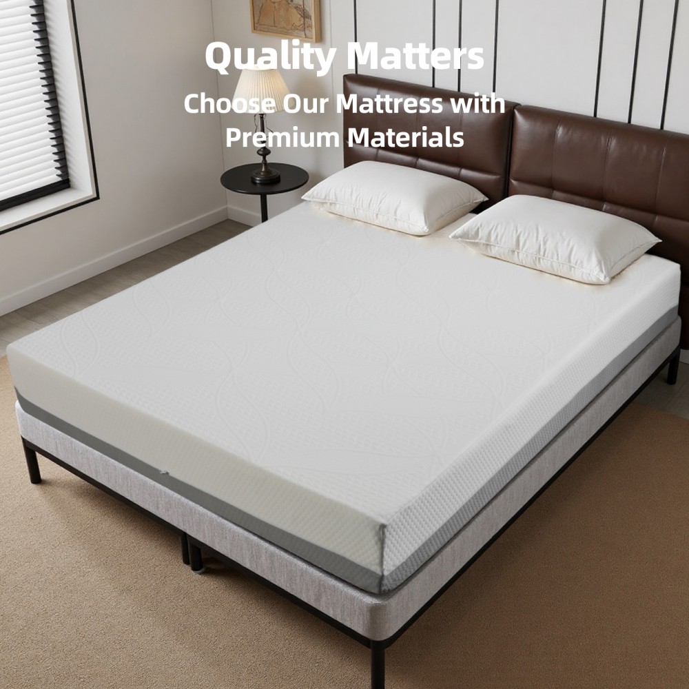 10″ Queen Gel Memory Foam Mattress – 7 Zone Support, Adjustable Base