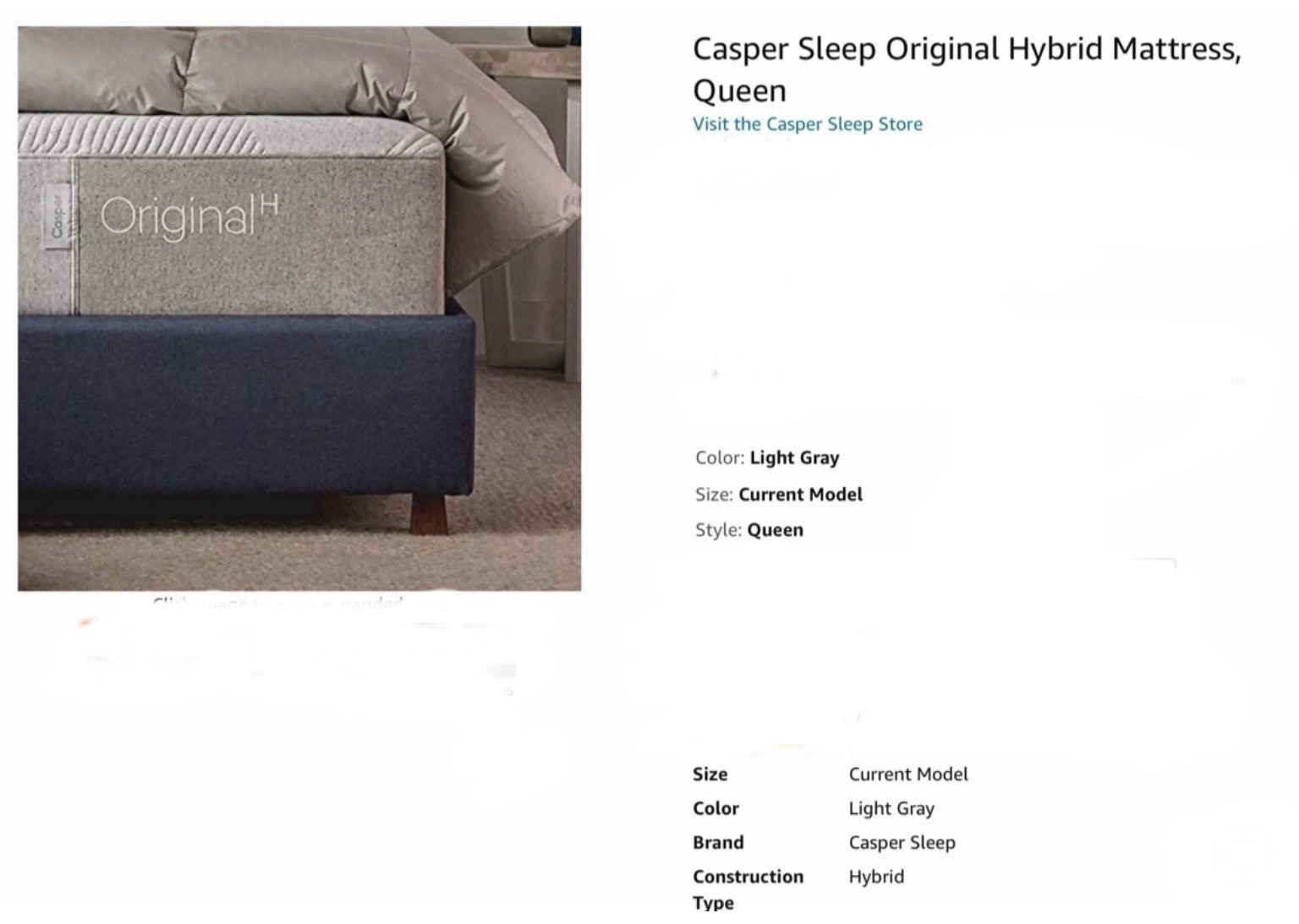 Casper Original Hybrid Queen Sized Mattress In A Box New Sealed 2020 Model