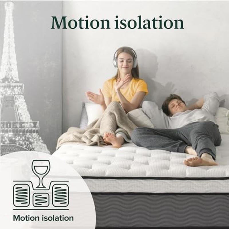 Hybrid Mattress Support Medium Feel Motion Isolation Safe Foam Shipping Box New