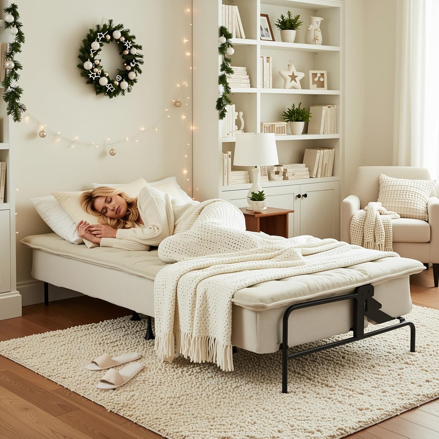 Modern Bei Futon Sofa Bed, 3-Posit Adjustable Barest,