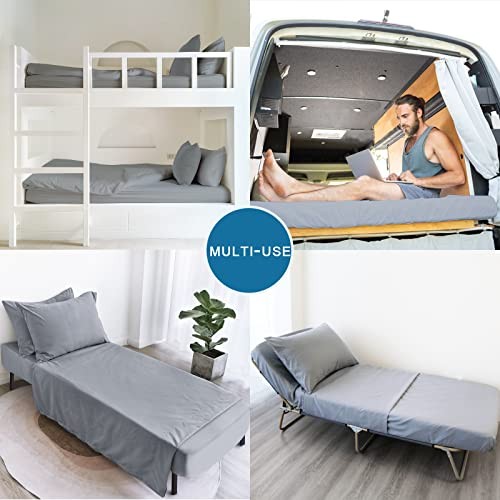 Cot Sheets 30″ x 75″ x 9″, 4 Piece Cot Sheet Set, Cot Size Cot (1 Pack) Grey