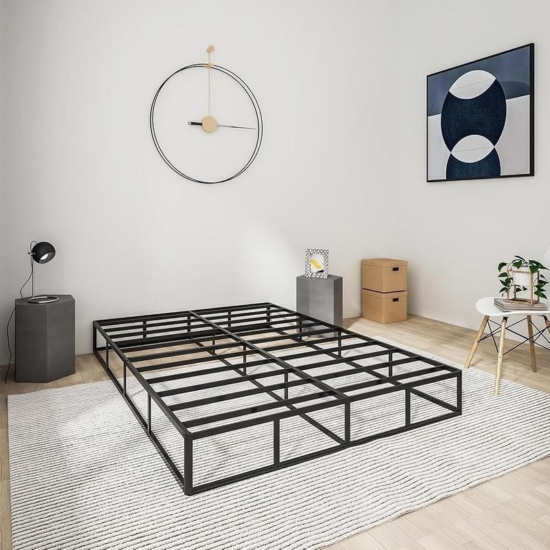 Queen Box Spring 9 In High Heavy Duty Metal Easy Assembly Noise Free Non Slip