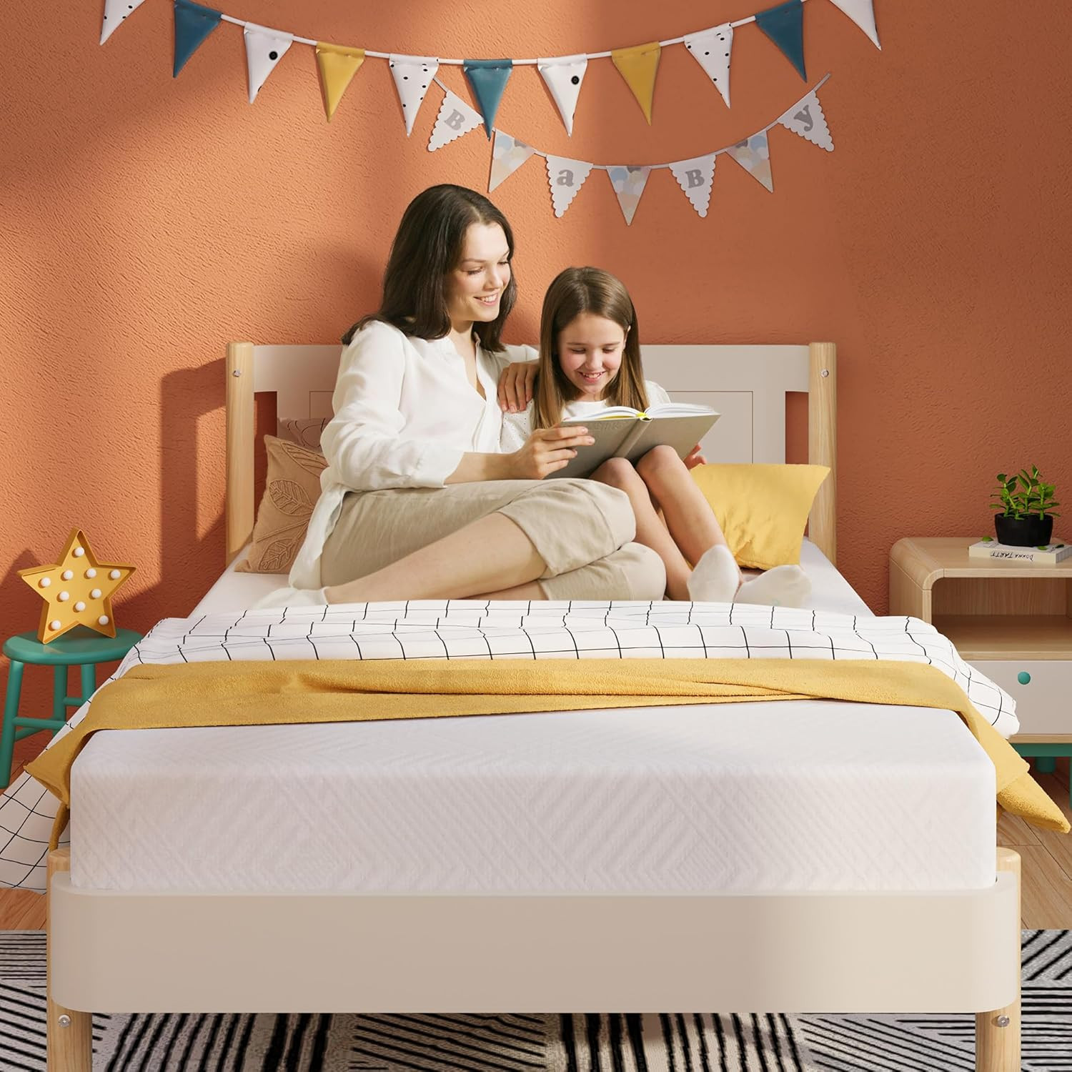 EGOHOME 5″ Green Tea Gel Memory Foam Twin Mattress – Medium Firm, Made in USA