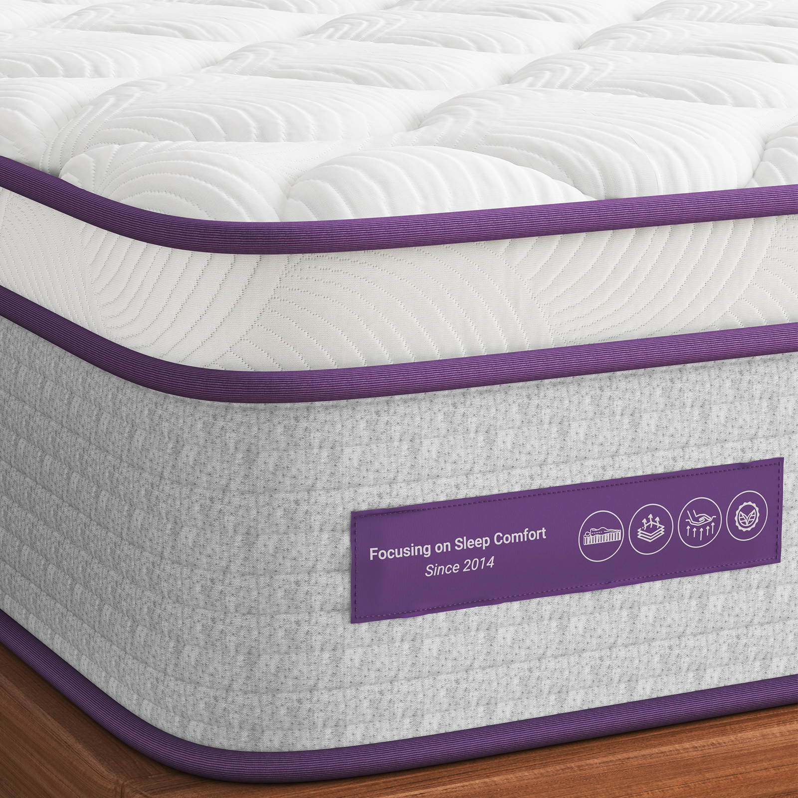 8/10/12 in Pillow Top Memory Foam Hybrid Mattress In A Box, Twin/Full/Queen/King