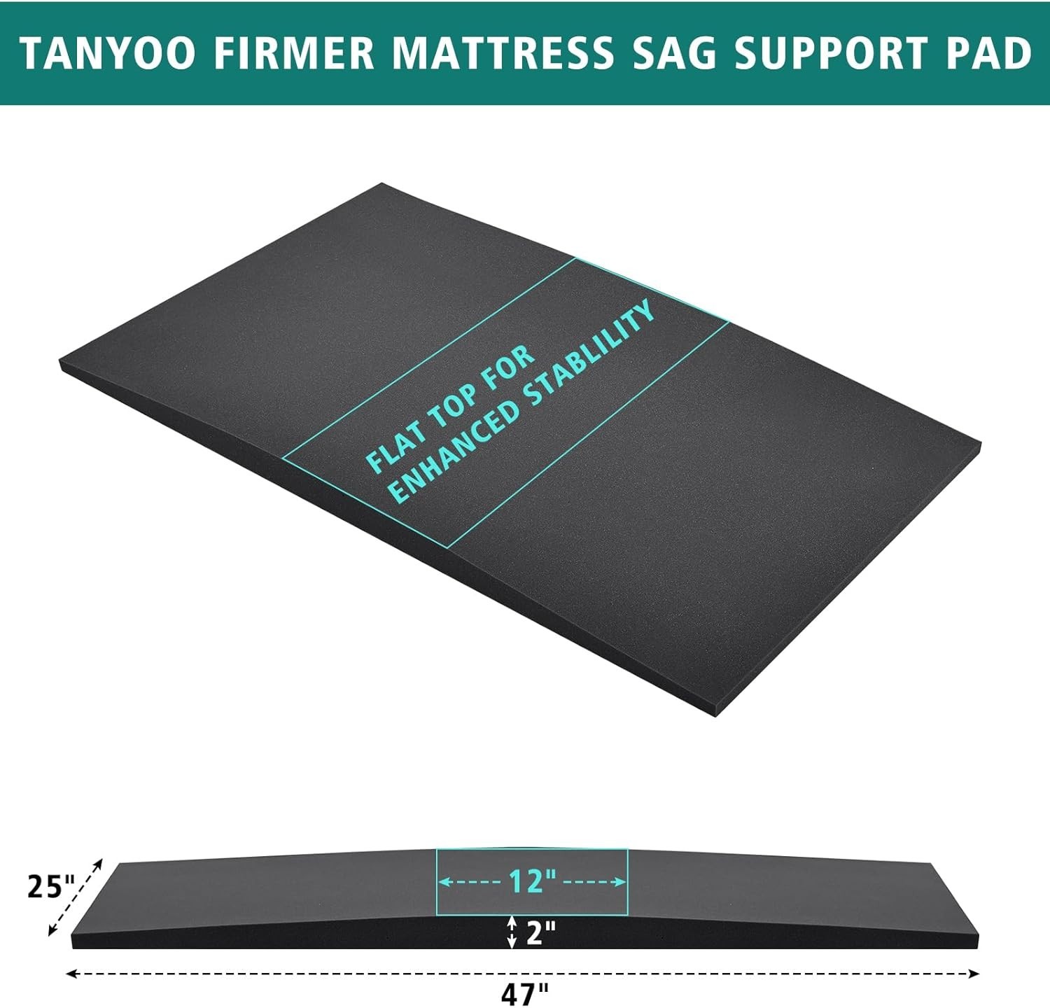 Sagging Mattress Support Foam Pad Fix Bed Repair Support 47x25x2 Inches