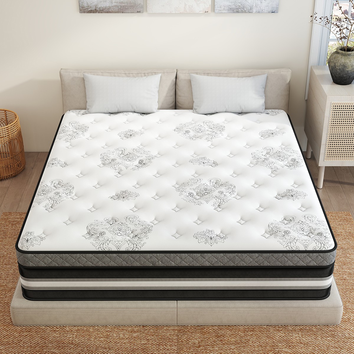 12″ 14″ Twin Full Queen King Mattress Gel Memory Foam Pocket Coil Bed In a Box