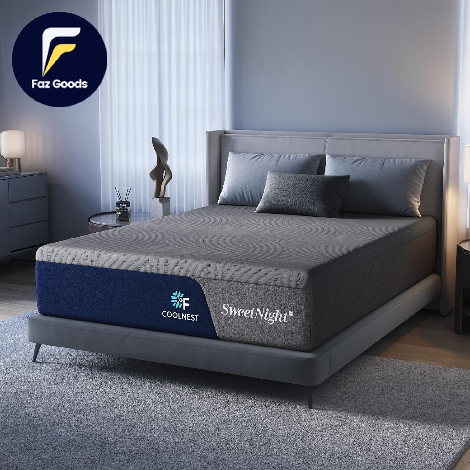 Coolnest 14 Inch King Size Mattress, Cooling King Memory Foam Mattress for Cool