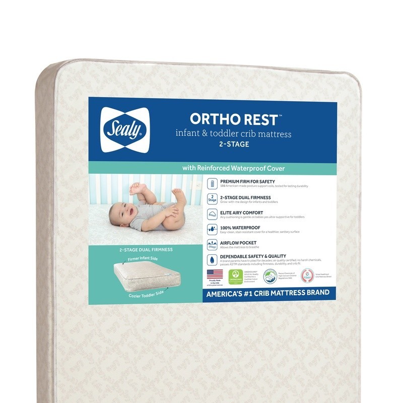 2-Stage Innerspring Baby Crib Mattress Waterproof Hypoallergenic Firm Support US