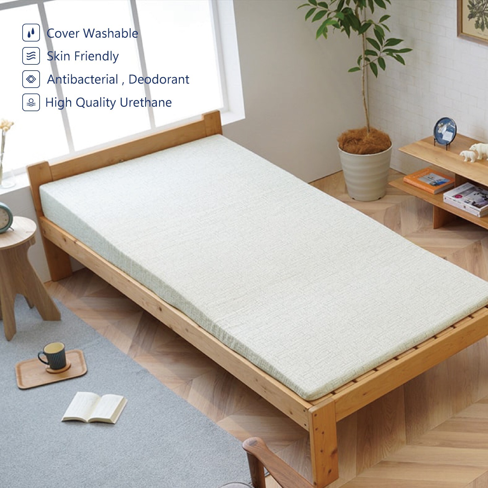 IKEHIKO Slope Mattress Twin Extra Firm 97×195cm Urethane Foam Foldable Japan
