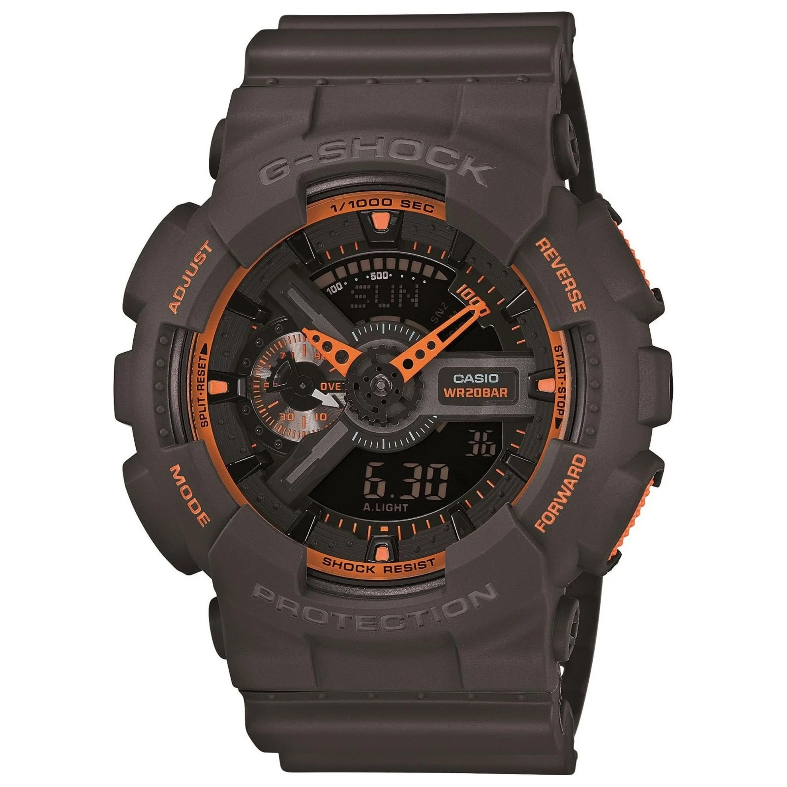 Casio G-Shock XL Analog Digital Watch with Neon accent Gray with orange